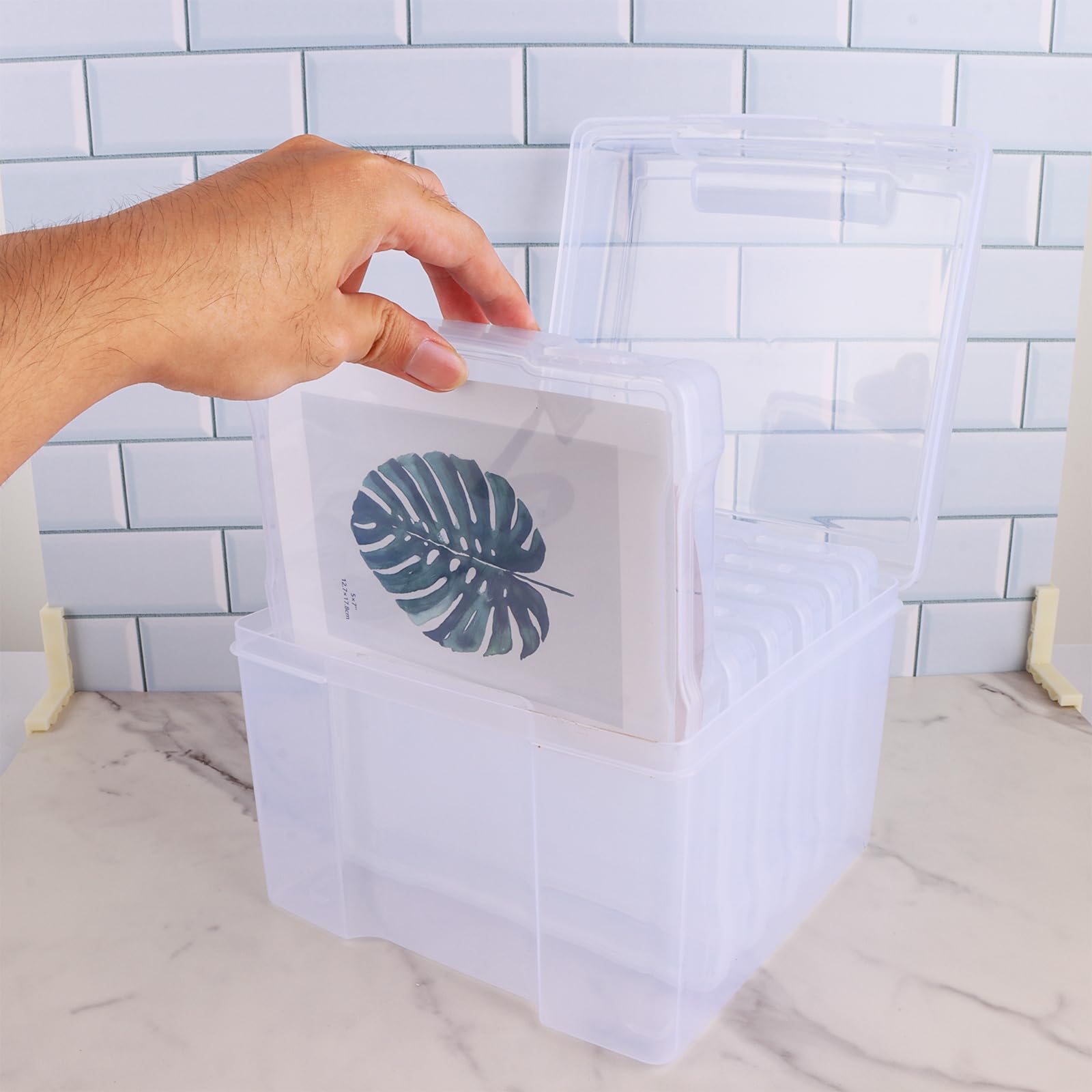 ASelected Plastic Photo Storage Box - Stackable, Transparent, Multi-Functional | 7 Items Total 5
