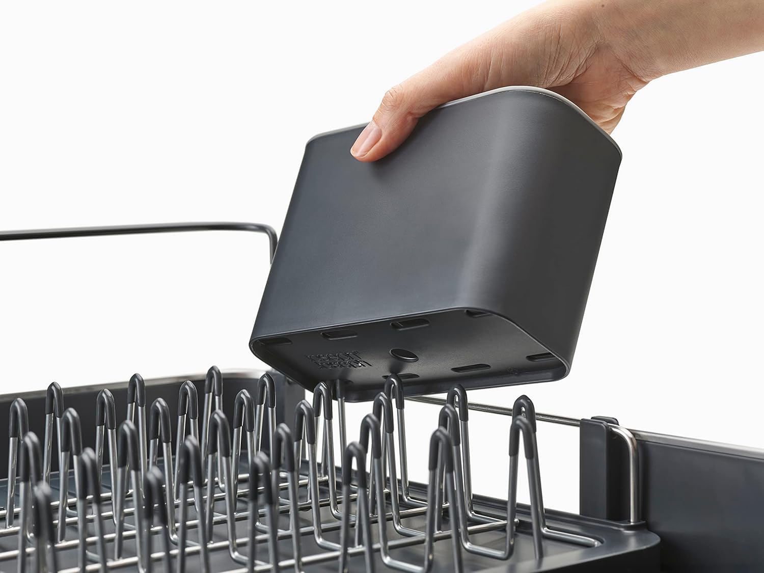 Joseph Joseph Extendable Dish Drainer Rack with Swivel Spout | Stainless Steel Plastic | Grey 2