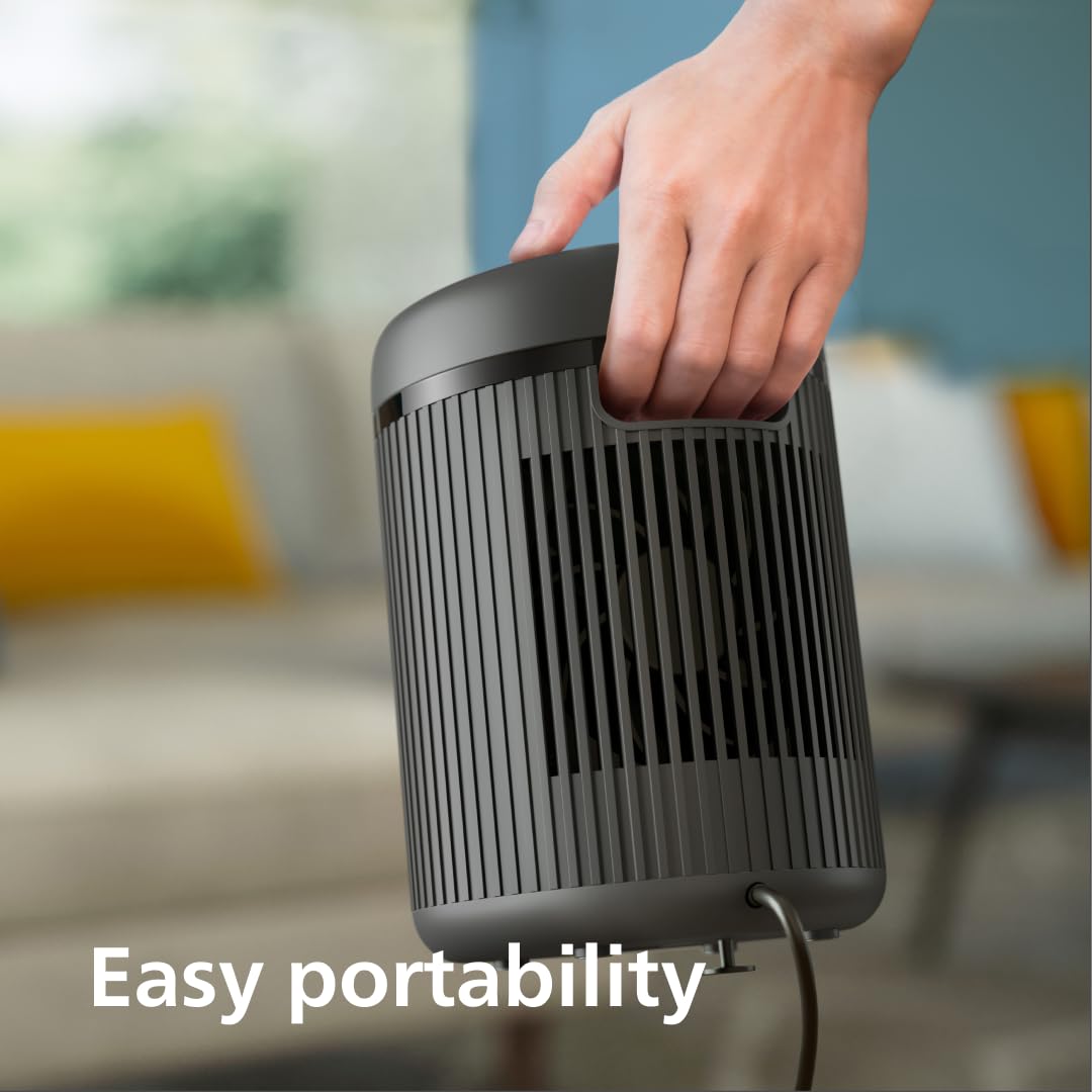 Philips 2000 Series Compact Ceramic Fan Heater – Rapid 2-Second Heat | 1500W Max Power | Ultra-Quiet 24dB(A) 7