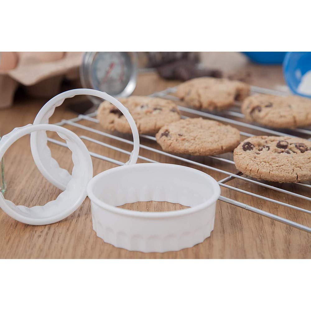 Chef Aid Plastic Crinkle Pastry & Cookie Cutter Set - 3 Round & 3 Square Shapes | Dishwasher Safe 2