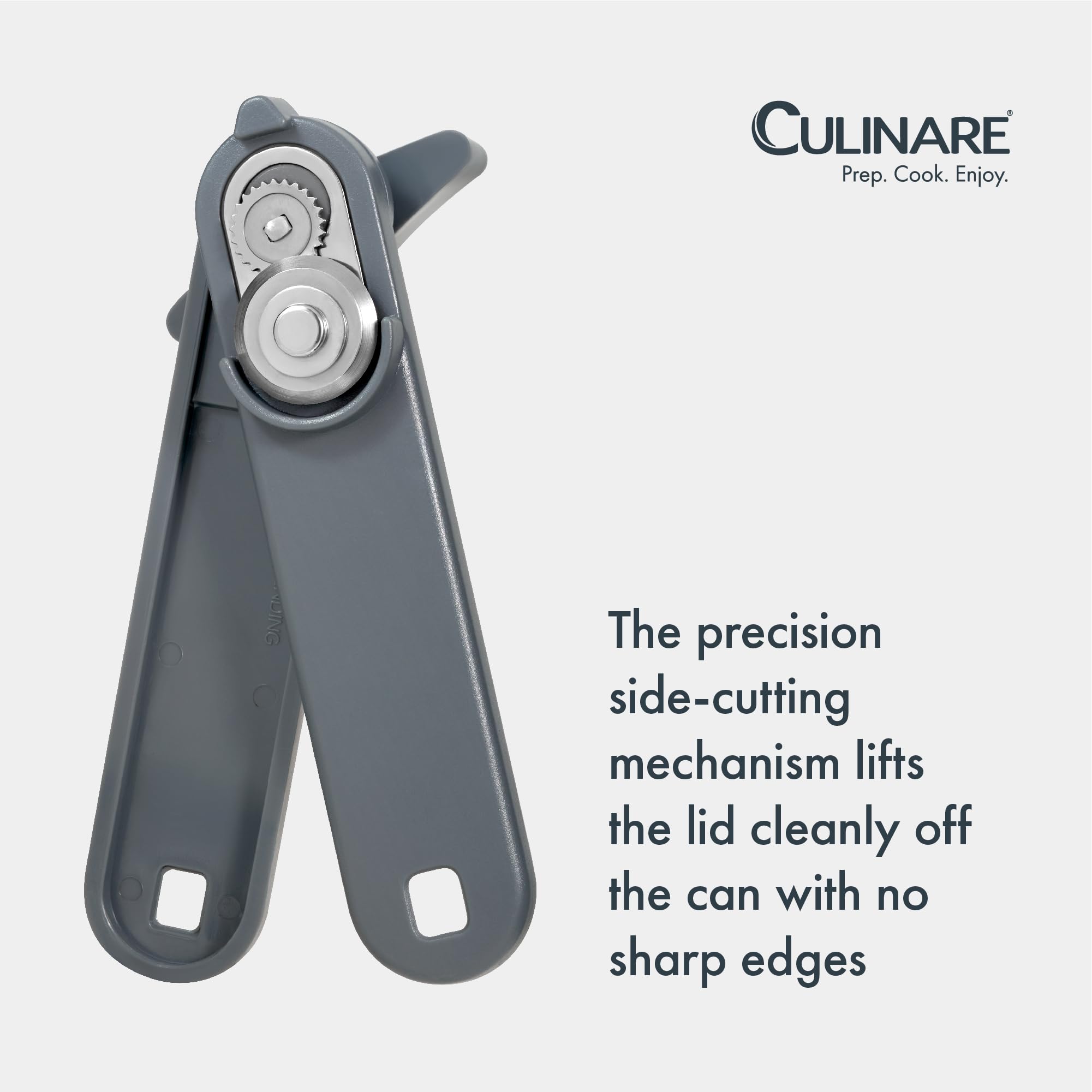 CULINARE Lift Off Tin Opener - Side-Cutting Mechanism | Grey Plastic/Stainless Steel | Manual Operation 5