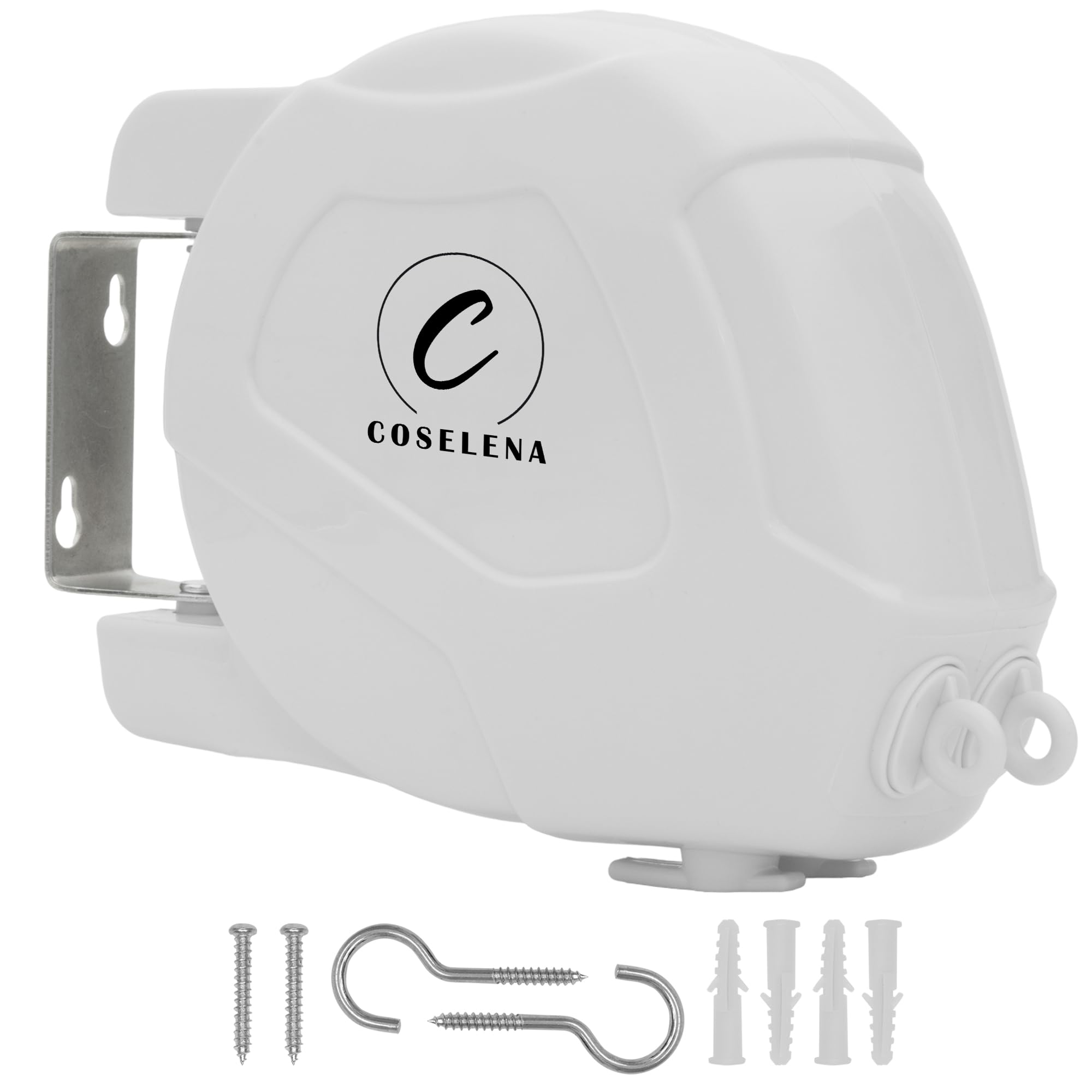 Coselena 30m Retractable Washing Line - Heavy-Duty Twin Clothes Line | Wall Mounted | Indoor/Outdoor 6