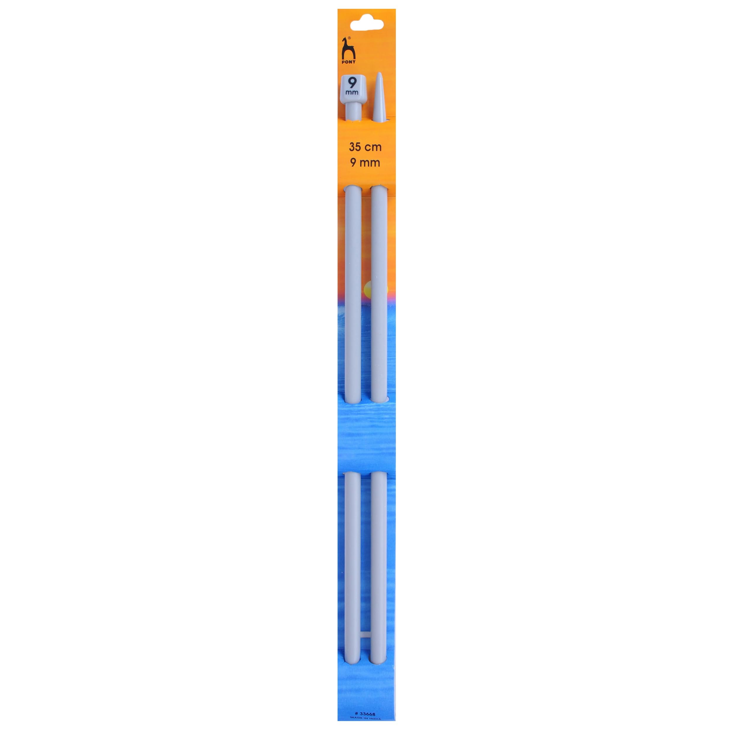 Pony Single Ended Classic Knitting Pins - 9mm Diameter | 35cm Length | Multi-Colour 1