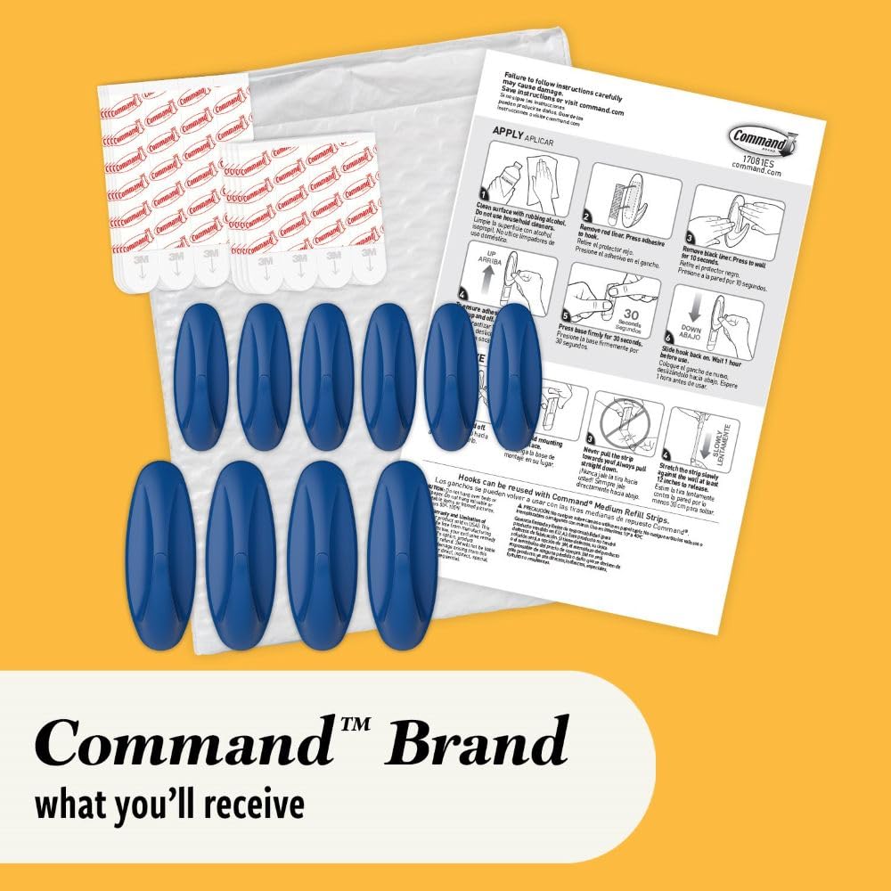 Command Designer Adhesive Hooks - Arctic Freeze Limited Edition | Holds 1.3 kg | Damage-Free Removal 8