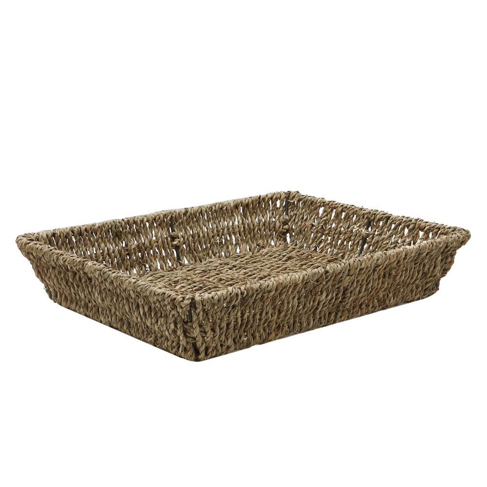 JVL Seagrass Rectangular Serving Tray - Durable Woven Design | 33 x 25 cm | Neutral Tones 3