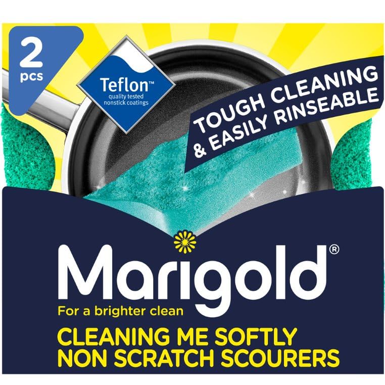 Marigold Cleaning Me Softly Non-Scratch Scourer - Teflon Approved | 28 Total Scourers | Green 2