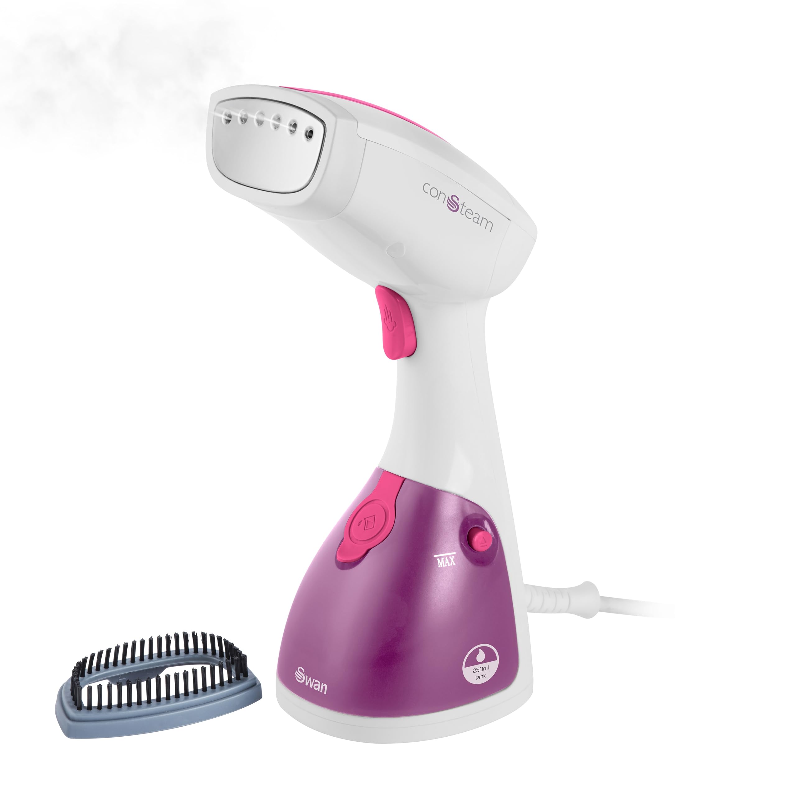 Swan SI12020N Handheld Garment Steamer - 1100W Power | 20 Min Continuous Steam | Pink & White 1