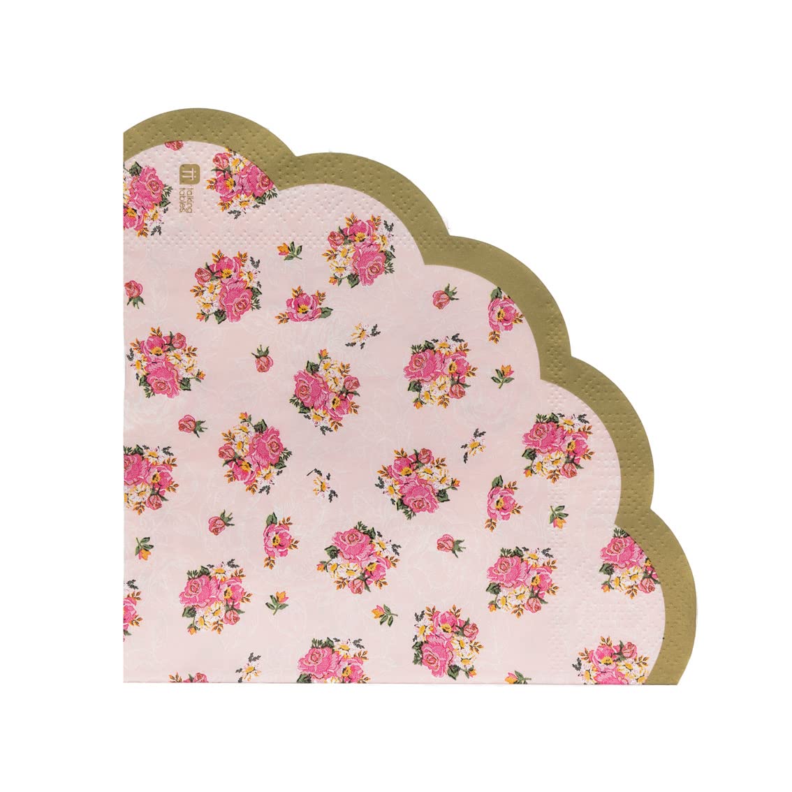 Talking Tables Pretty Floral Napkins - Pack of 50 | Pink Paper | 33cm Unfolded | Afternoon Tea & Partyware 1
