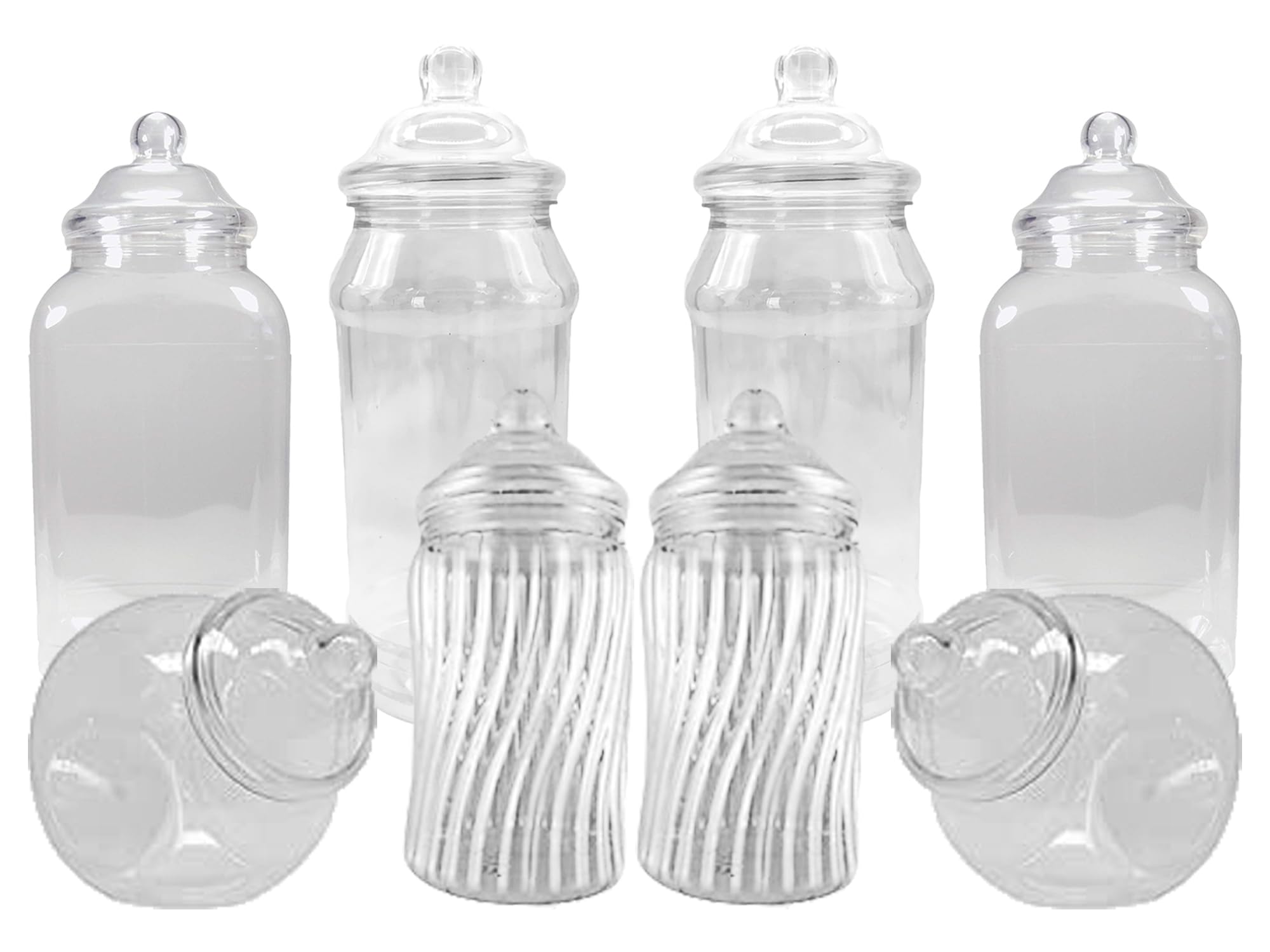 Truly Sweet Candy 8 Assorted Empty Retro Plastic Sweet Jars for Candy Buffet | Food Grade PET Plastic 1