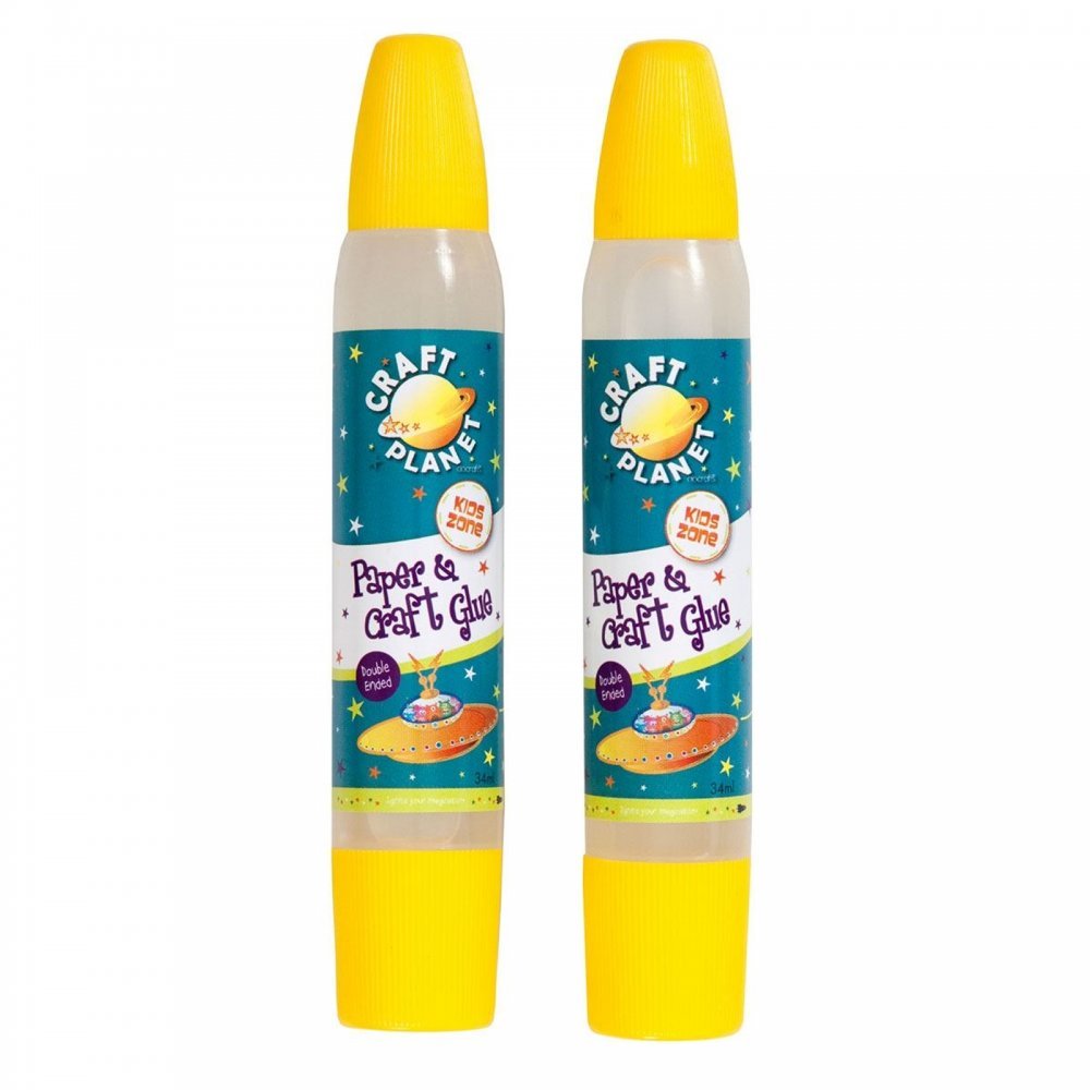 Craft Planet PVA Glue Sticks - Twin Pack for Paper & Crafting | Washable | Dries Clear 1