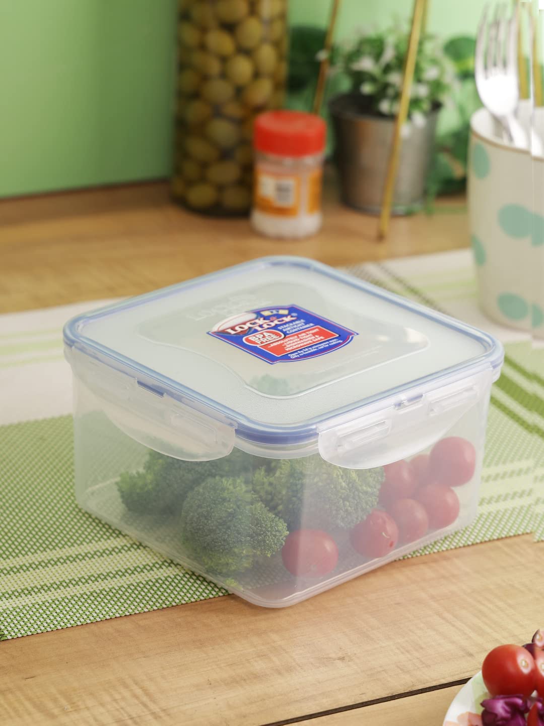 LocknLock Square Plastic Food Container - 1.2L Airtight Storage | Freezer & Microwave Safe 2