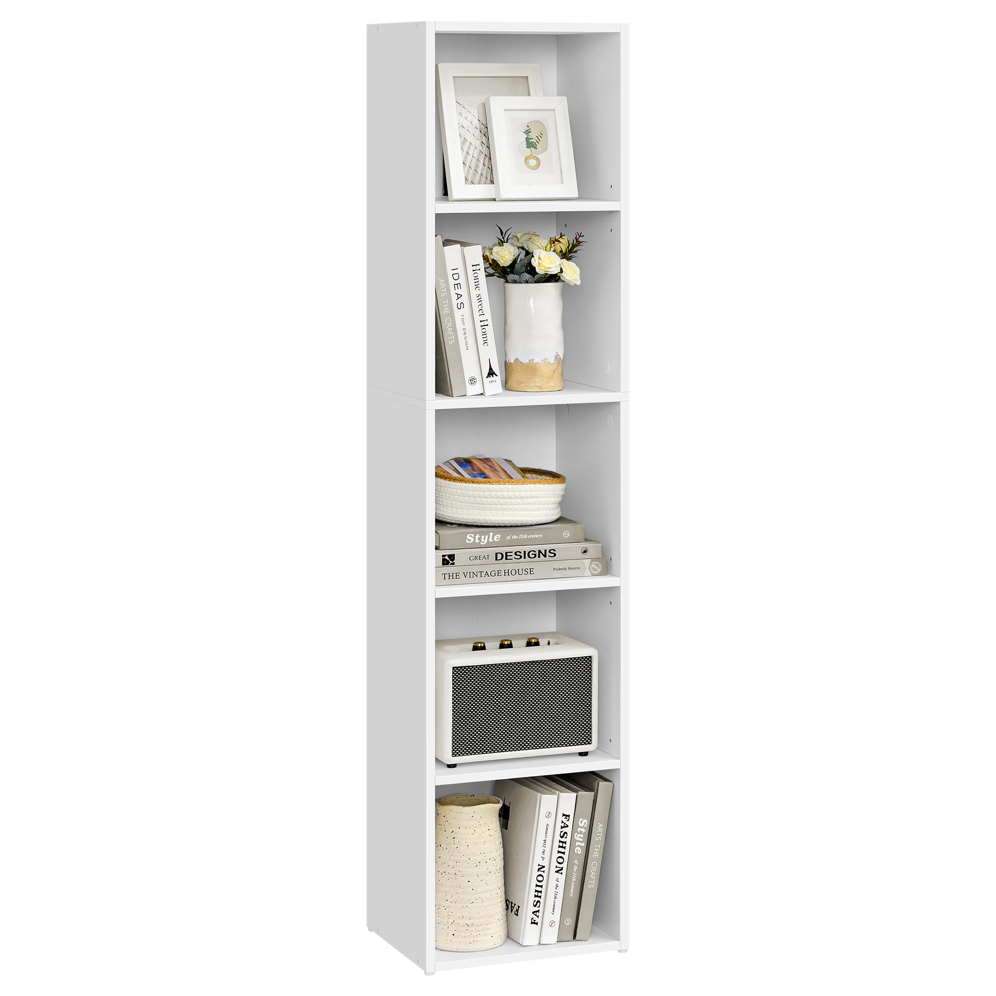 VASAGLE 5-Tier Bookcase - Open Storage Shelf | Cloud White | Adjustable Shelves 1
