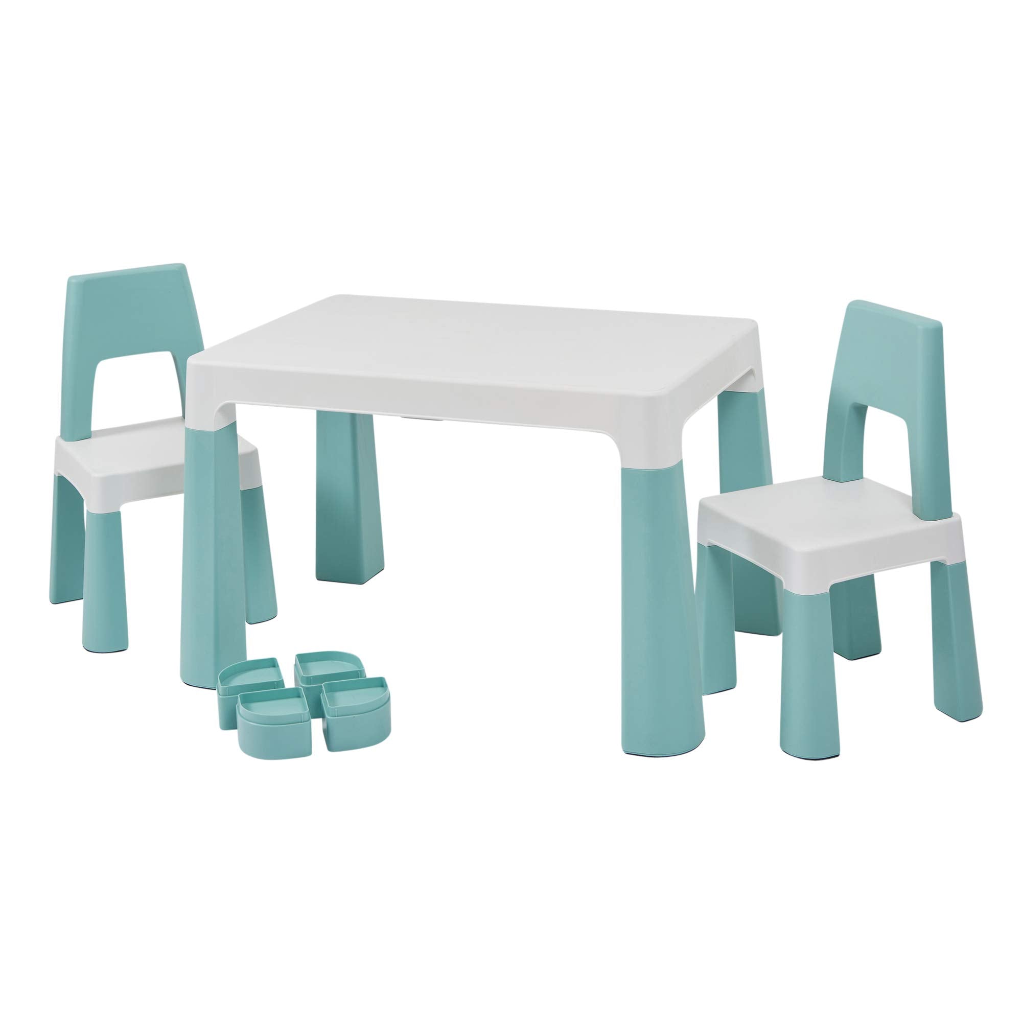 Liberty House Toys Height Adjustable Kids Table and 2 Chairs Set | Ages 2-8 | White/Forest Green 2