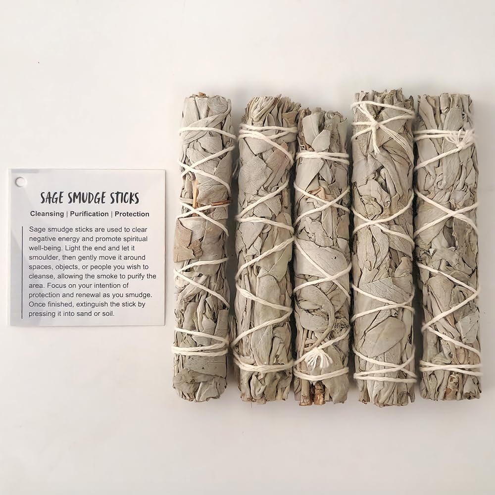 VIE Slimline Smudge Stick - 4-Inch White Sage Stick for Energy Cleansing | Pack of 2