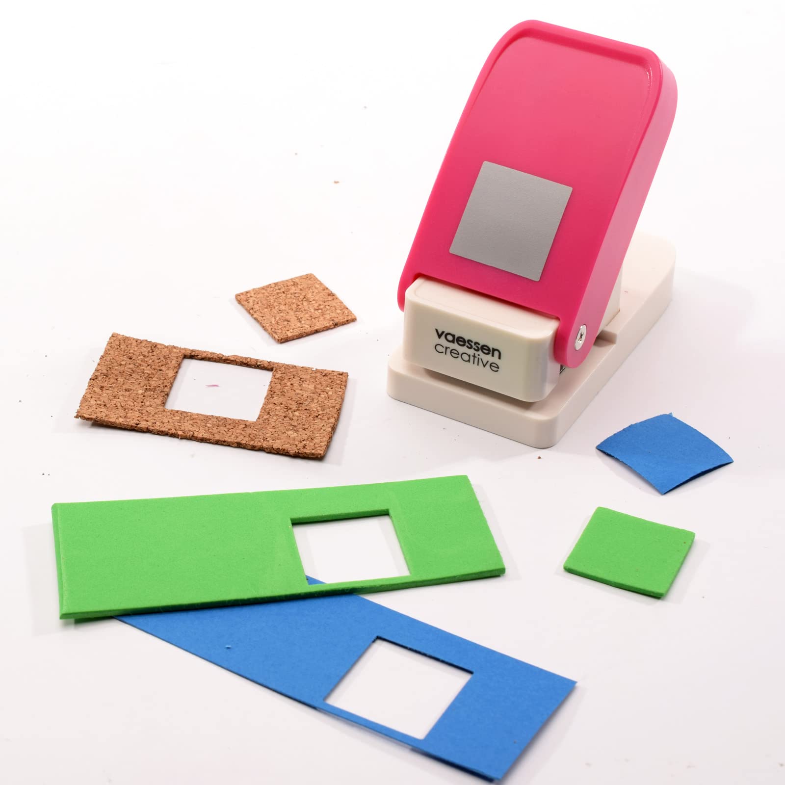 Vaessen Creative Heavy Duty Craft Punch - Square Cutout 2.5 x 2.5 cm | For Paper, Shrink Paper, Foam 5