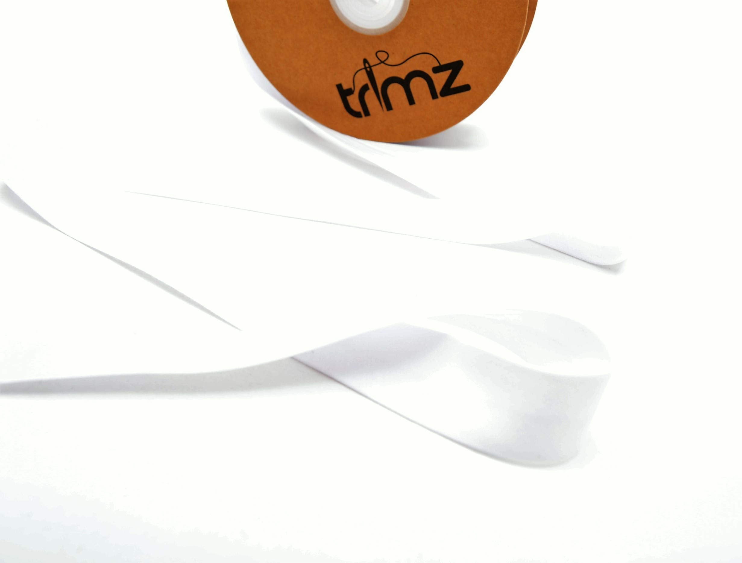 Trimz Polycotton Bias Binding Tape - White Single Fold | 25mm x 20m 4