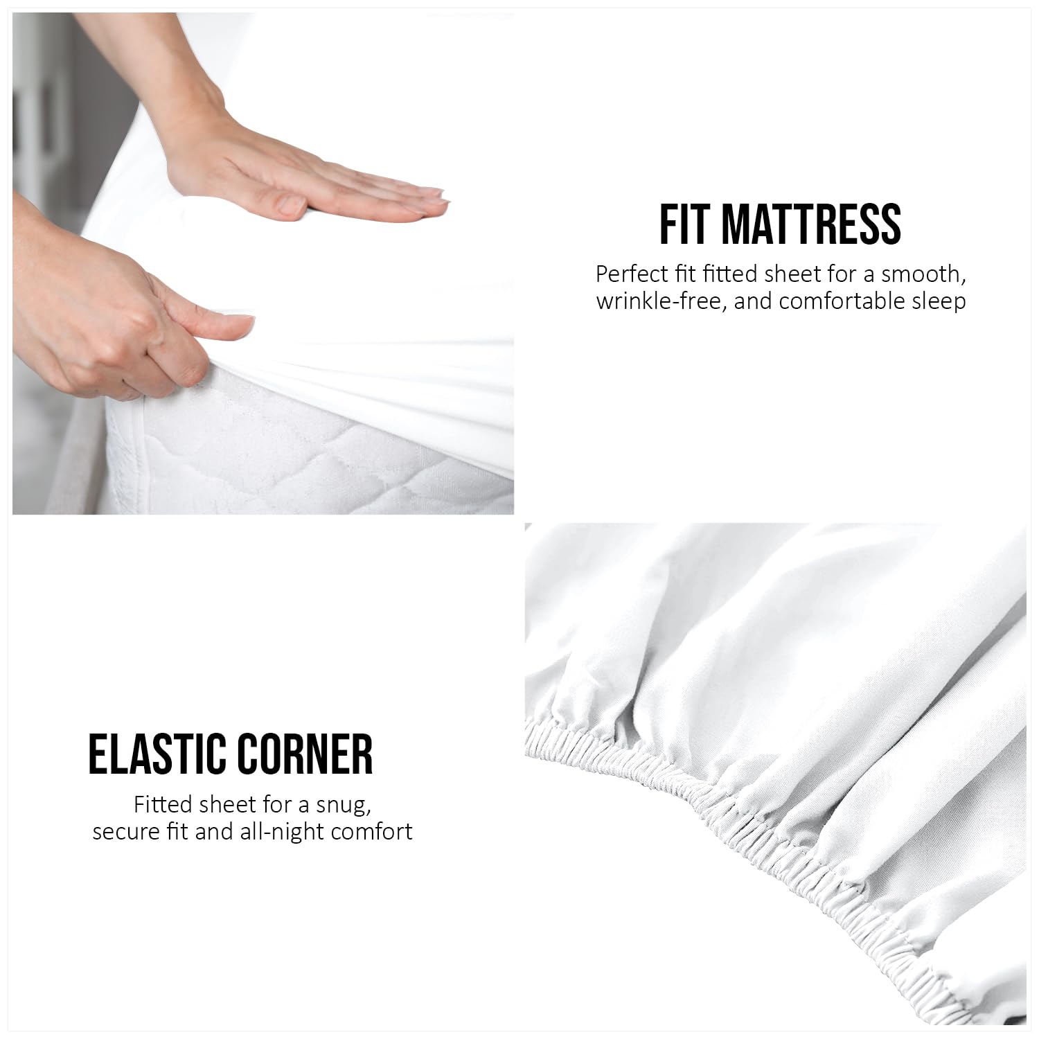 Super Dreamer Fitted Sheet - Soft Polyester | King Size (154x200cm) | White 5