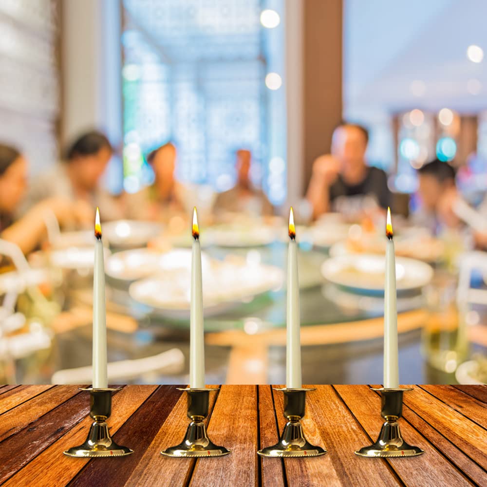 1ABOVE 10 Pack Tapered Dinner Candles - Unscented, Slow Burning, Smokeless | Ivory 8