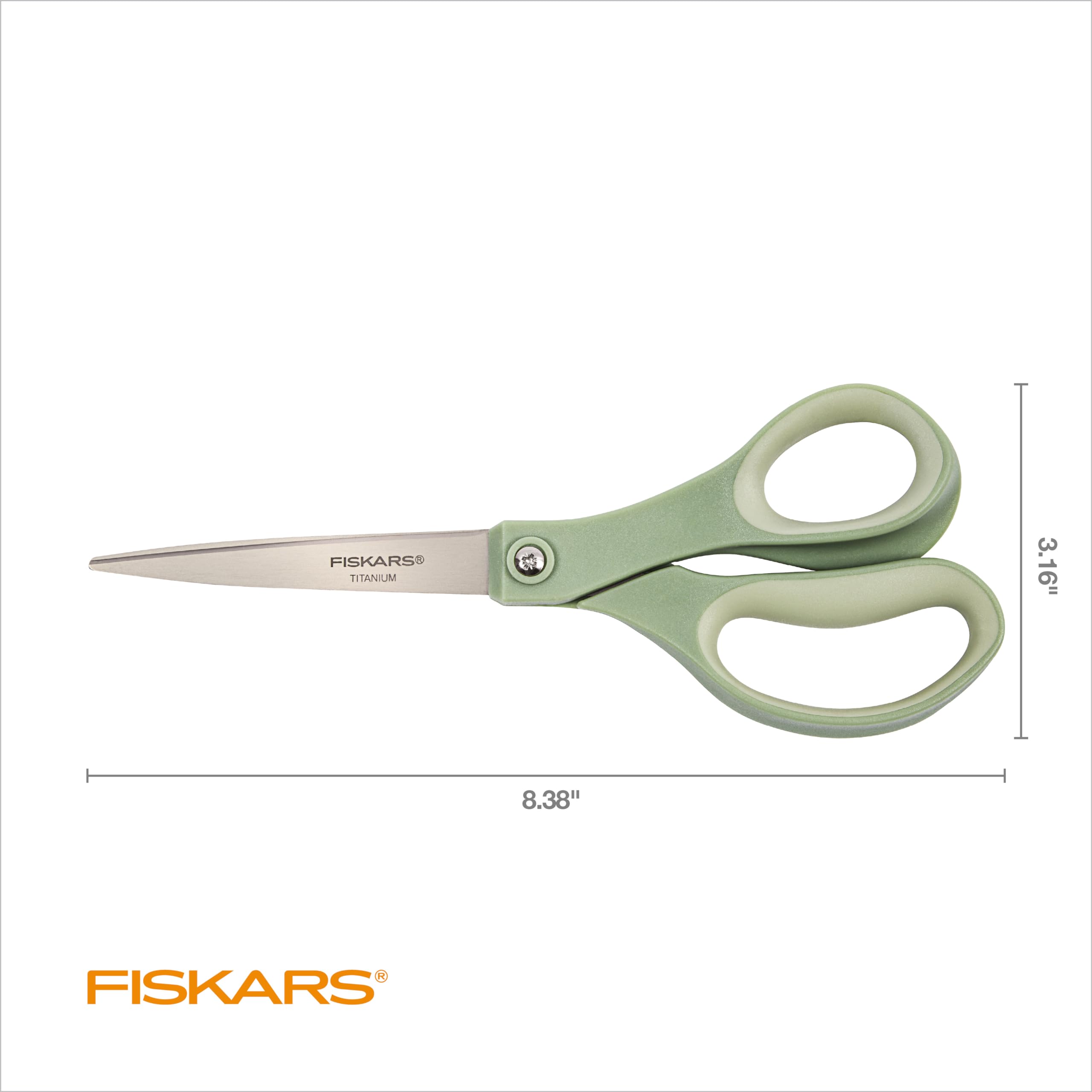 Fiskars SoftGrip Titanium Scissors - 8 Inch Straight Handle All Purpose Cutting Tool | 3-Pack 5
