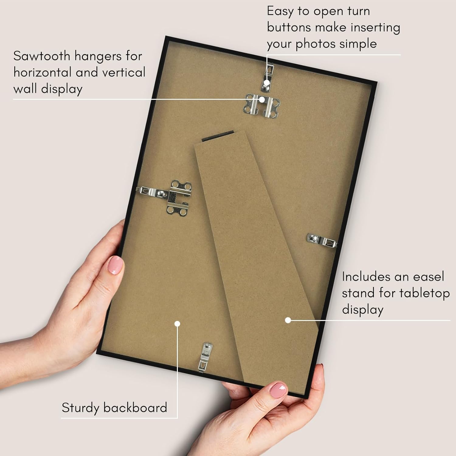 Americanflat 8x12 Photo Frame in Black - Set of 2 with Shatter Resistant Glass 6