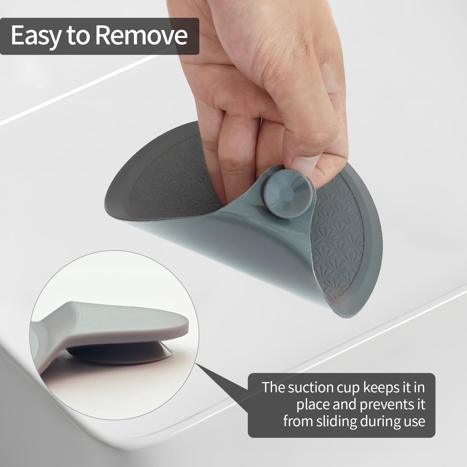 MOXYOY Silicone Bathtub Stopper - 18cm Universal Fit, Leak-Proof Seal, Gray+White 4