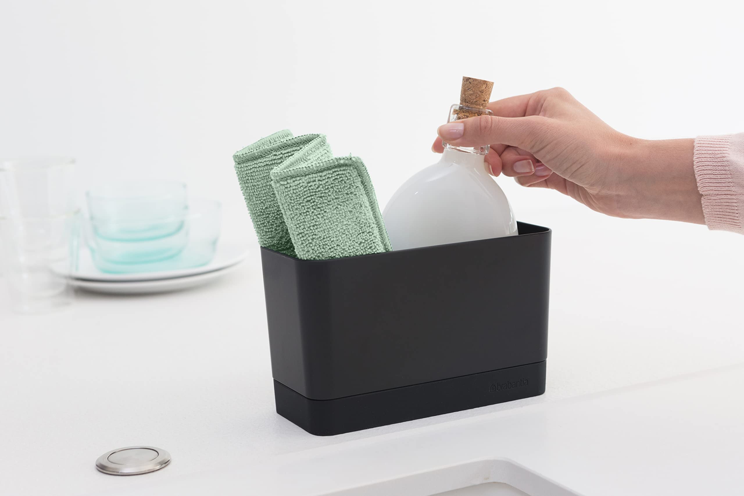 Brabantia Sinkside Microfibre Cleaning Pads - Set of 3 | 16 x 22 cm | Jade Green 5