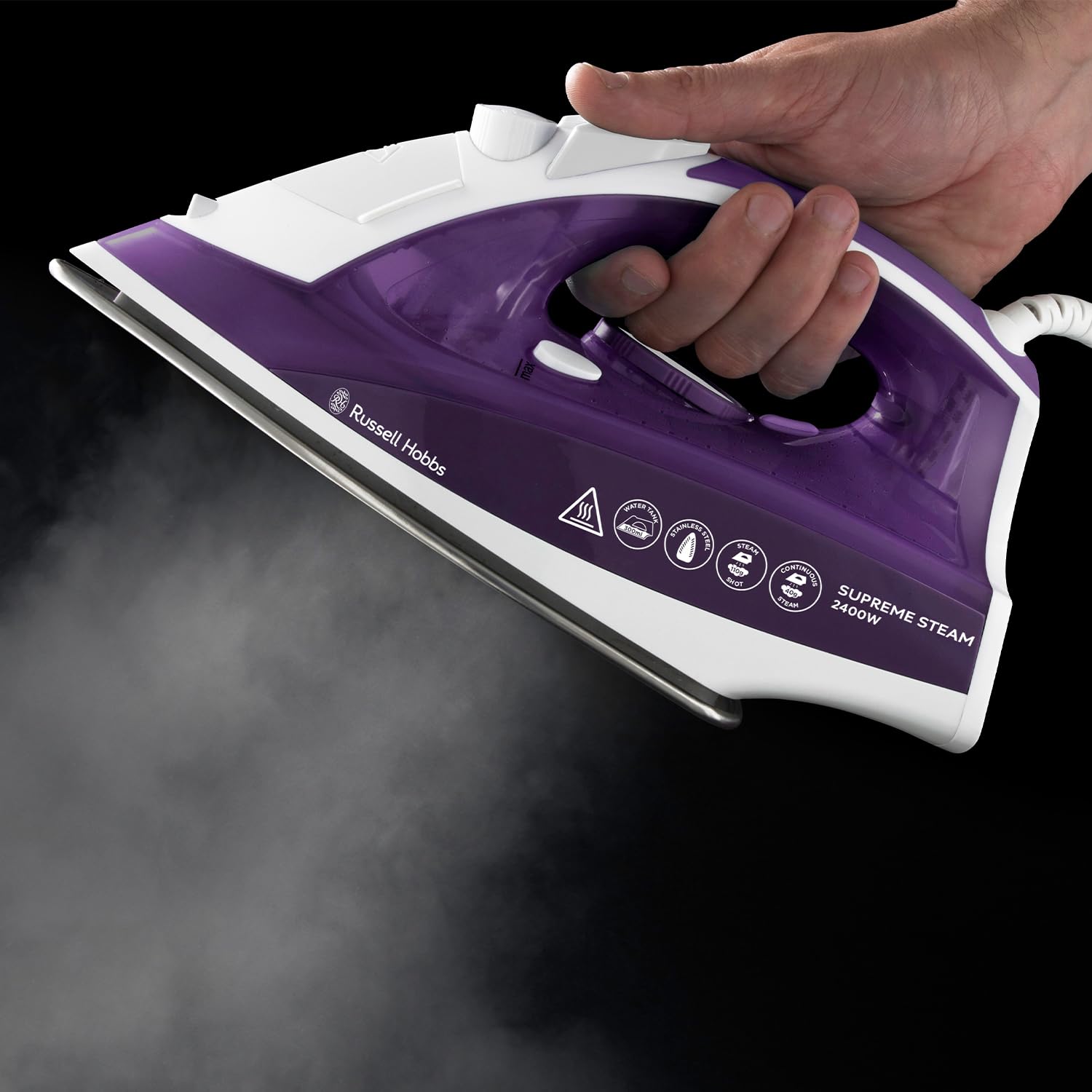 Russell Hobbs Supreme Steam Iron - 2400W Power | Stainless Steel Soleplate | Vertical Steam 6