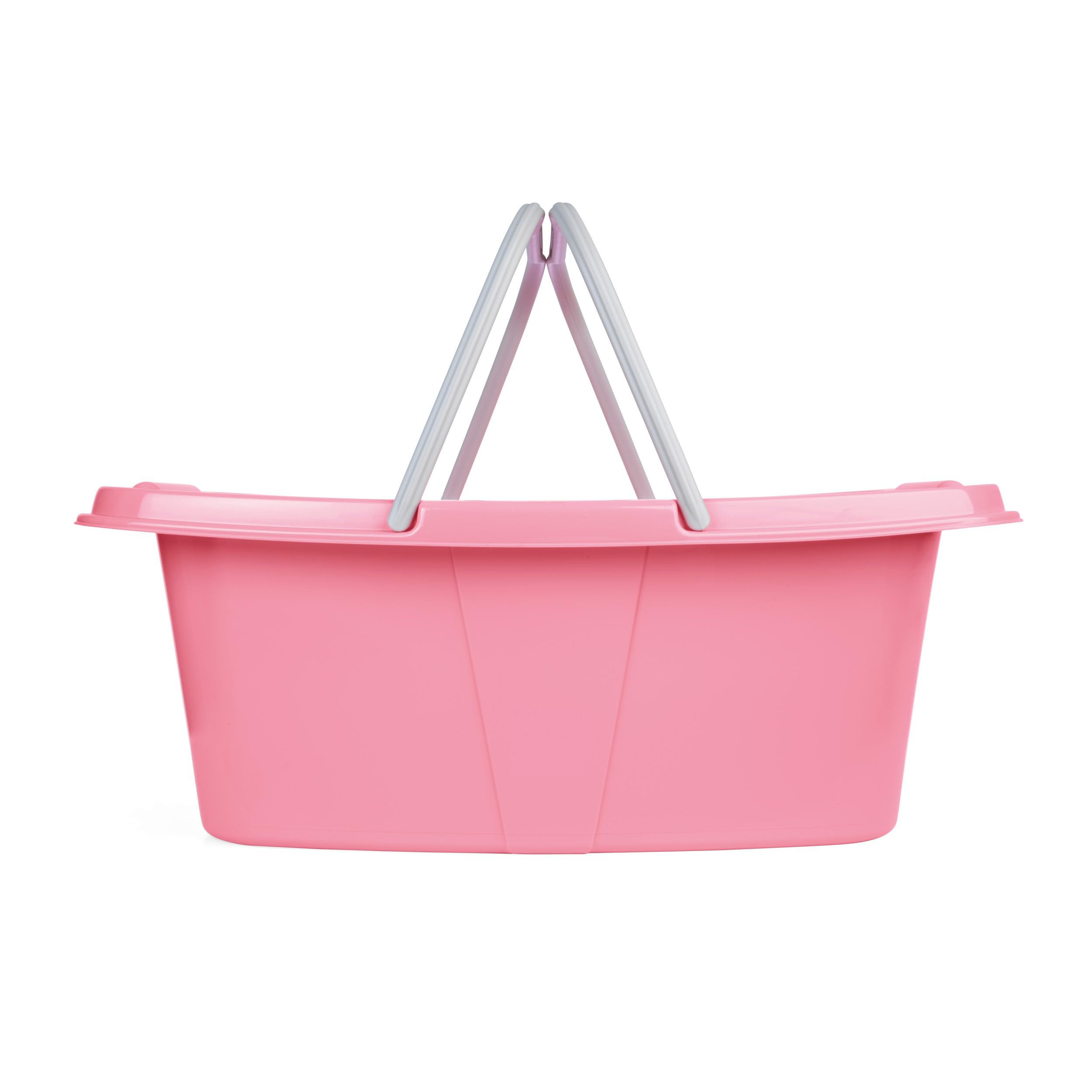 Beldray Stackable Laundry Baskets - Set of 2, 26L Capacity Each, Pink & White | Nesting Design 3
