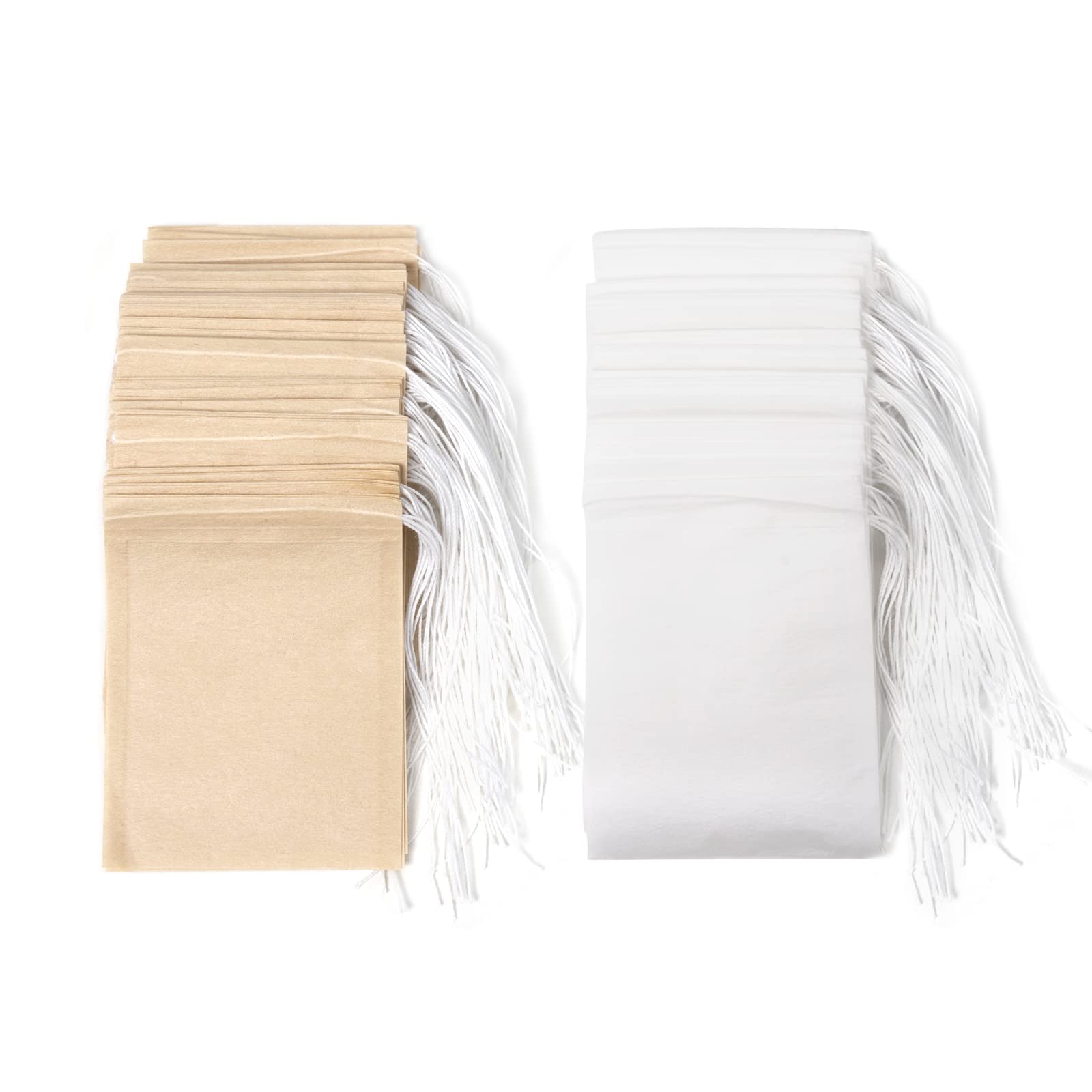Carehabi Disposable Tea Filter Bags with Drawstring, 100 Count, 6 x 8 cm