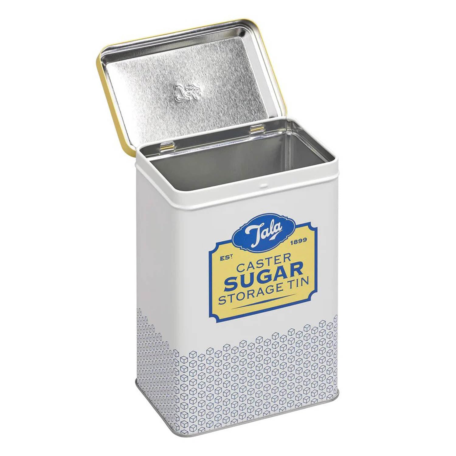 Tala Originals Metal Storage Tin for Caster Sugar | Yellow & Cream Nostalgic Design | 163x105x70mm 4
