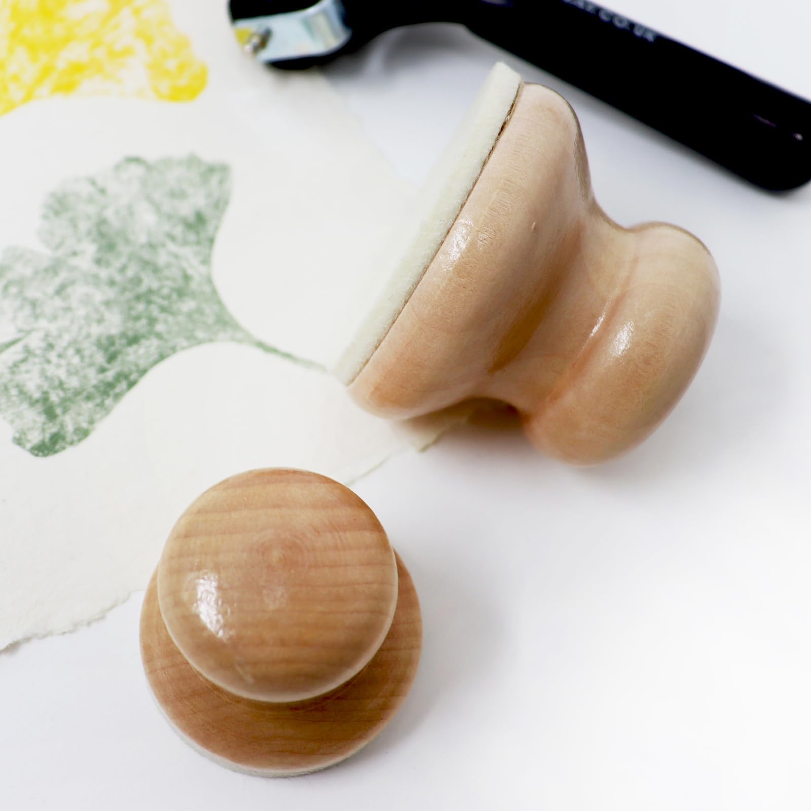 Artway Wooden Hand Held Printmaking Baren - 53mm Diameter | Ergonomic Wood Tool for Relief Printing 7
