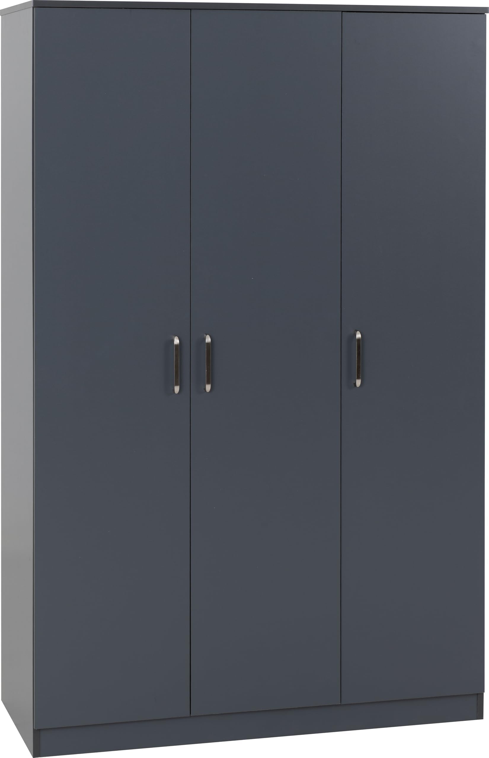 Seconique Dakota 3 Door Wardrobe - Dark Grey | Engineered Wood | 175cm Height