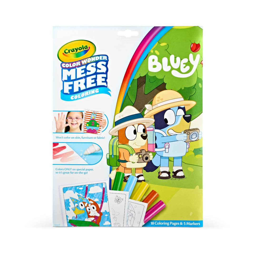 CRAYOLA Color Wonder Bluey Mess-Free Colouring Book | 18 Pages, 5 Markers | Ages 3+ 1