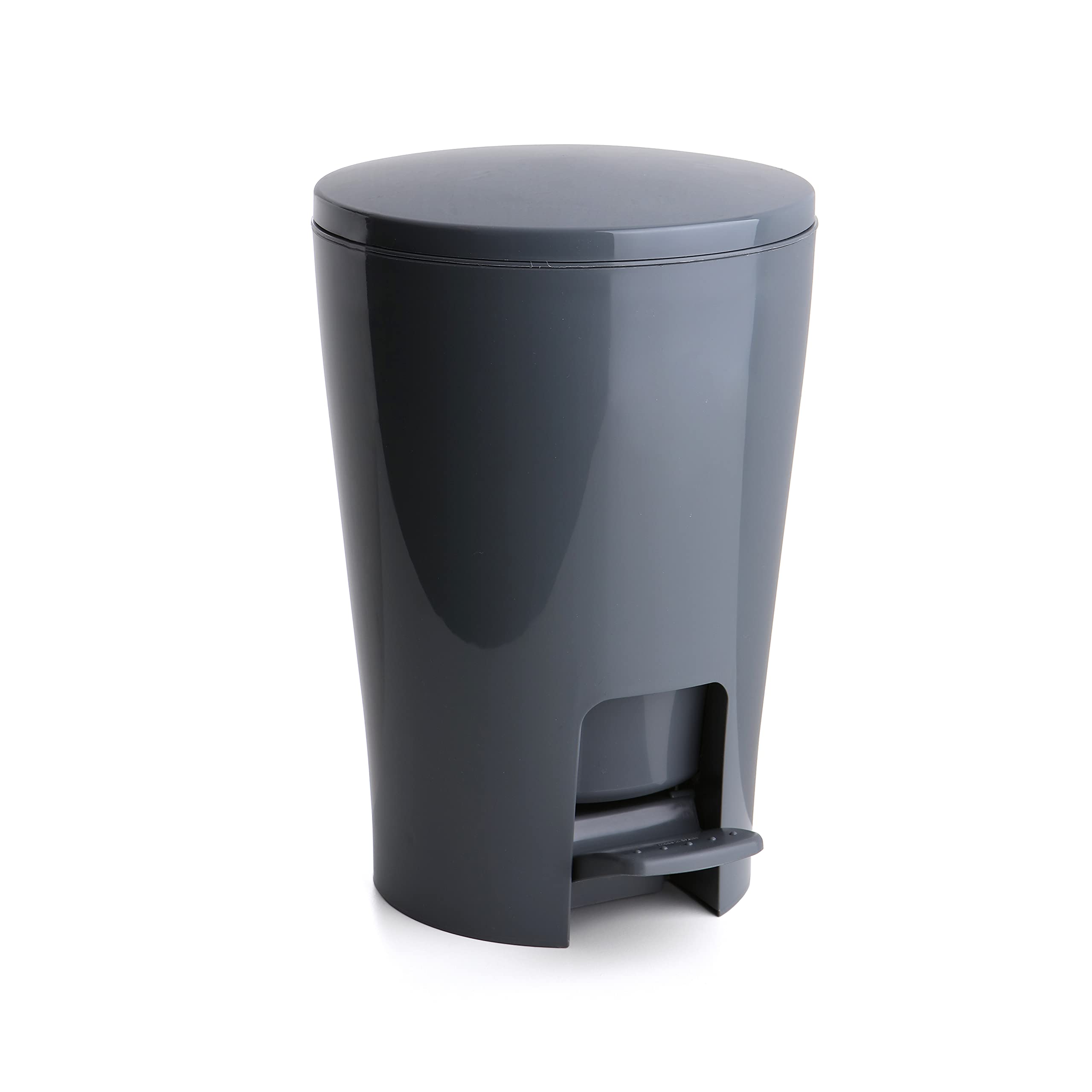 TATAY Diabolo Bathroom Bin with Pedal - 5L Capacity | Grey | Inner Bucket with Handle 1