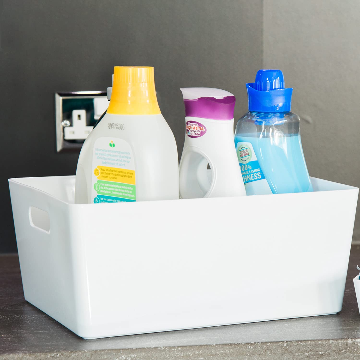 Niftii Plastic Shelf Baskets - 5 Pack Storage Bins with Handles | 3.9L Capacity | White 9