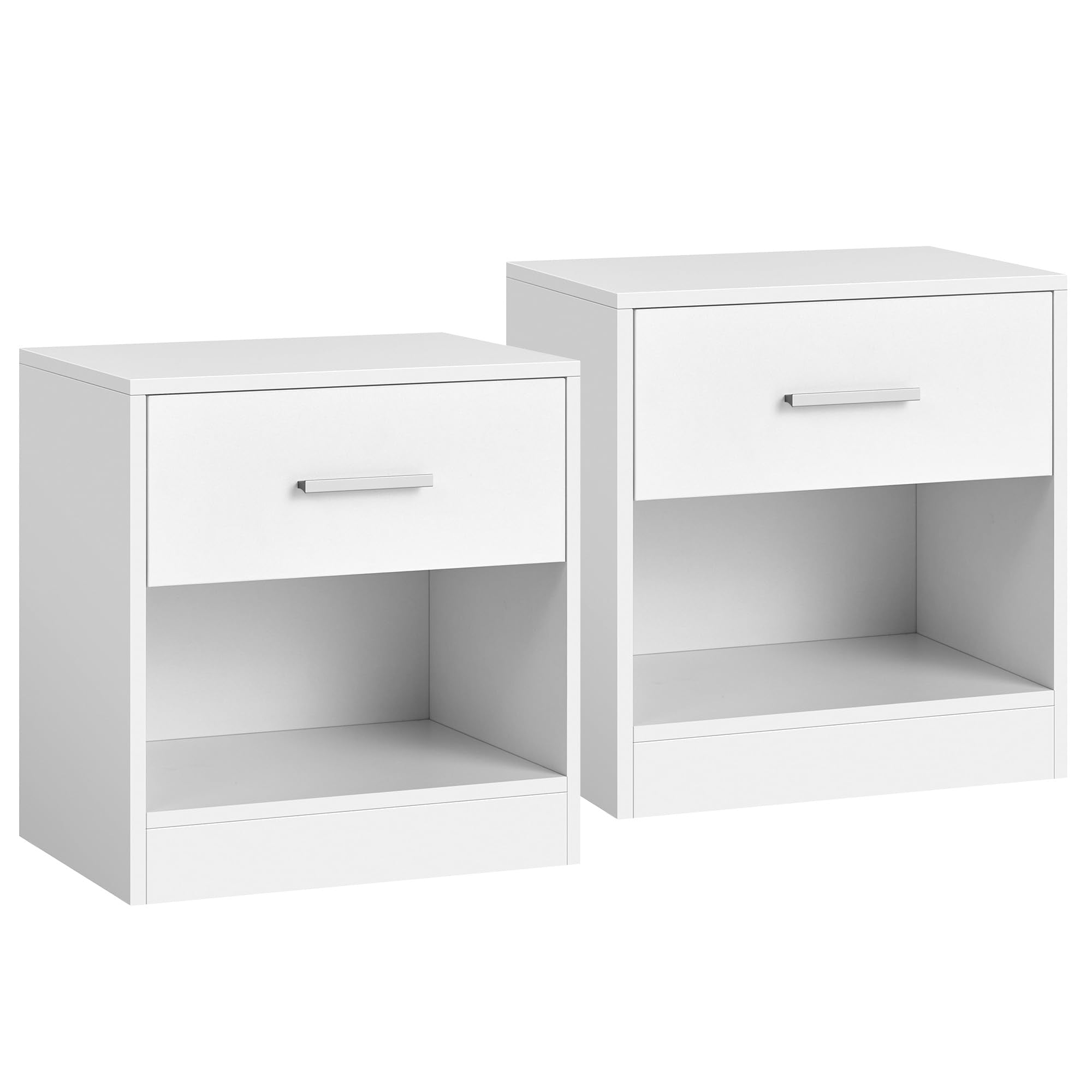 VASAGLE Bedside Tables - Set of 2 Side Tables with Drawer | Classic White | 28 x 39 x 41 cm 1