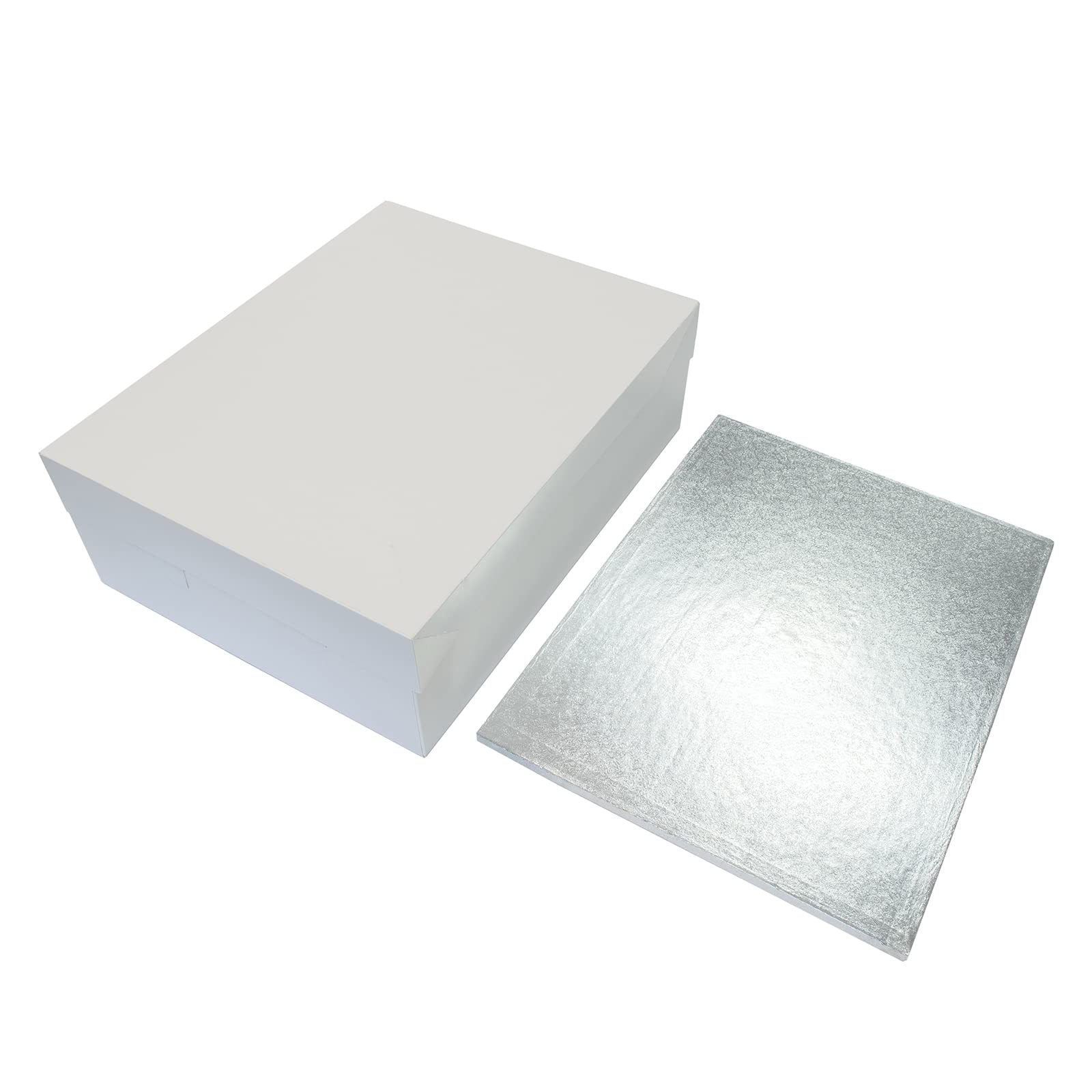 Culpitt Oblong Cake Box & Silver Cake Board Combo | 16' x 12' (406 x 304mm) | Sturdy Support 4