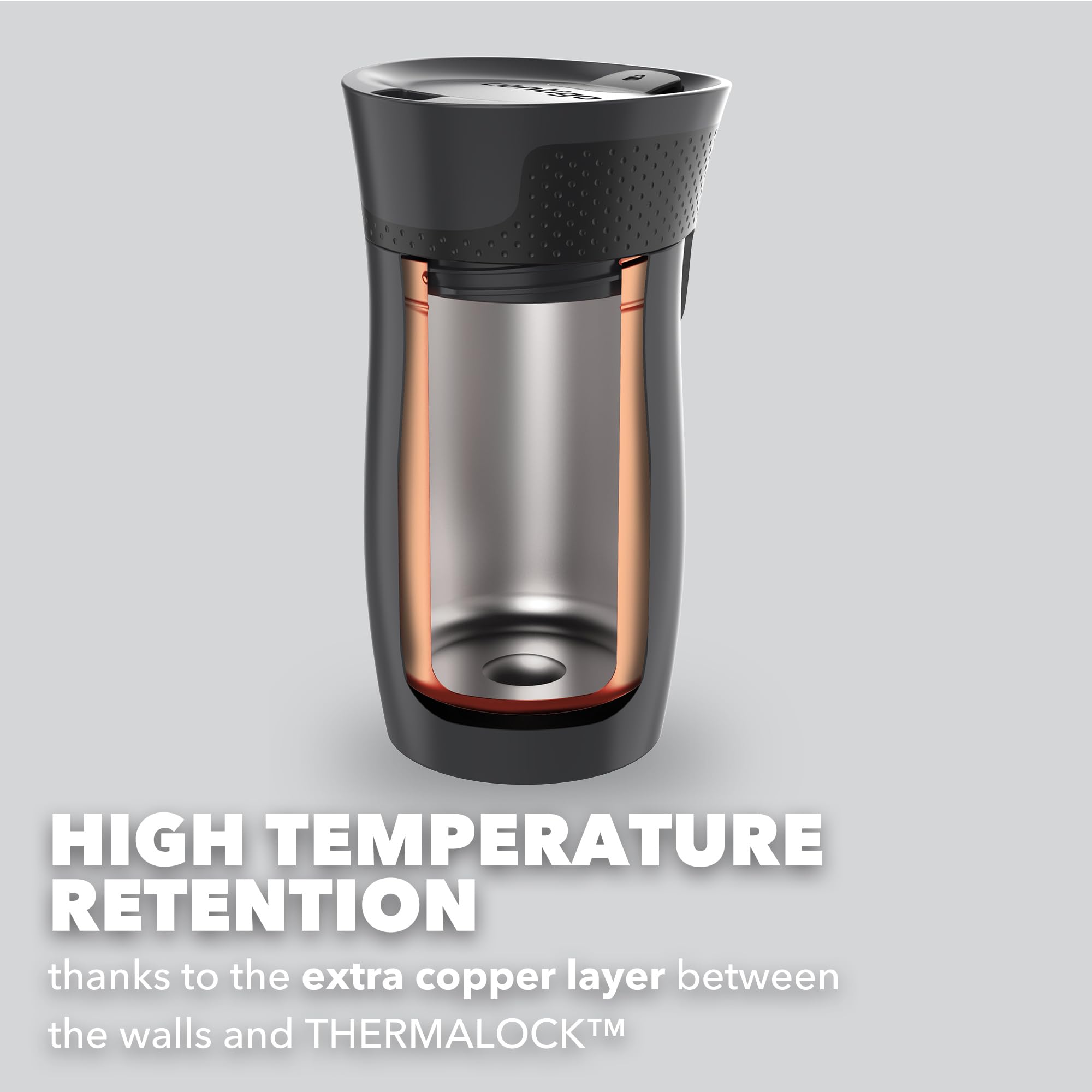 Contigo West Loop Mini Autoseal Travel Mug - 300ml Stainless Steel | Hot 4h/Cold 14h | Leak Proof 6