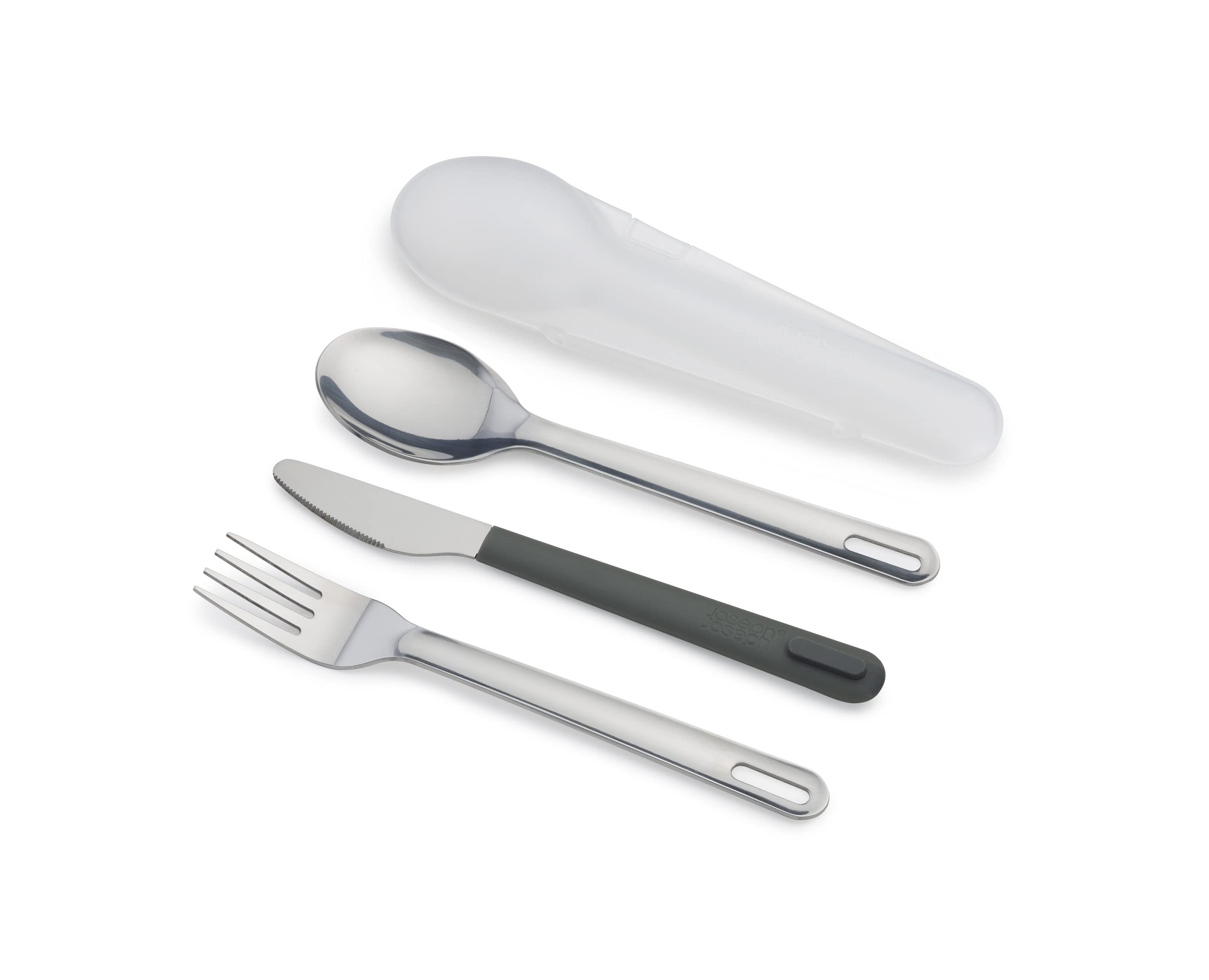 Joseph Joseph GoEat Stainless-Steel Travel Cutlery Set for 1, Rust Resistant | Dishwasher Safe
