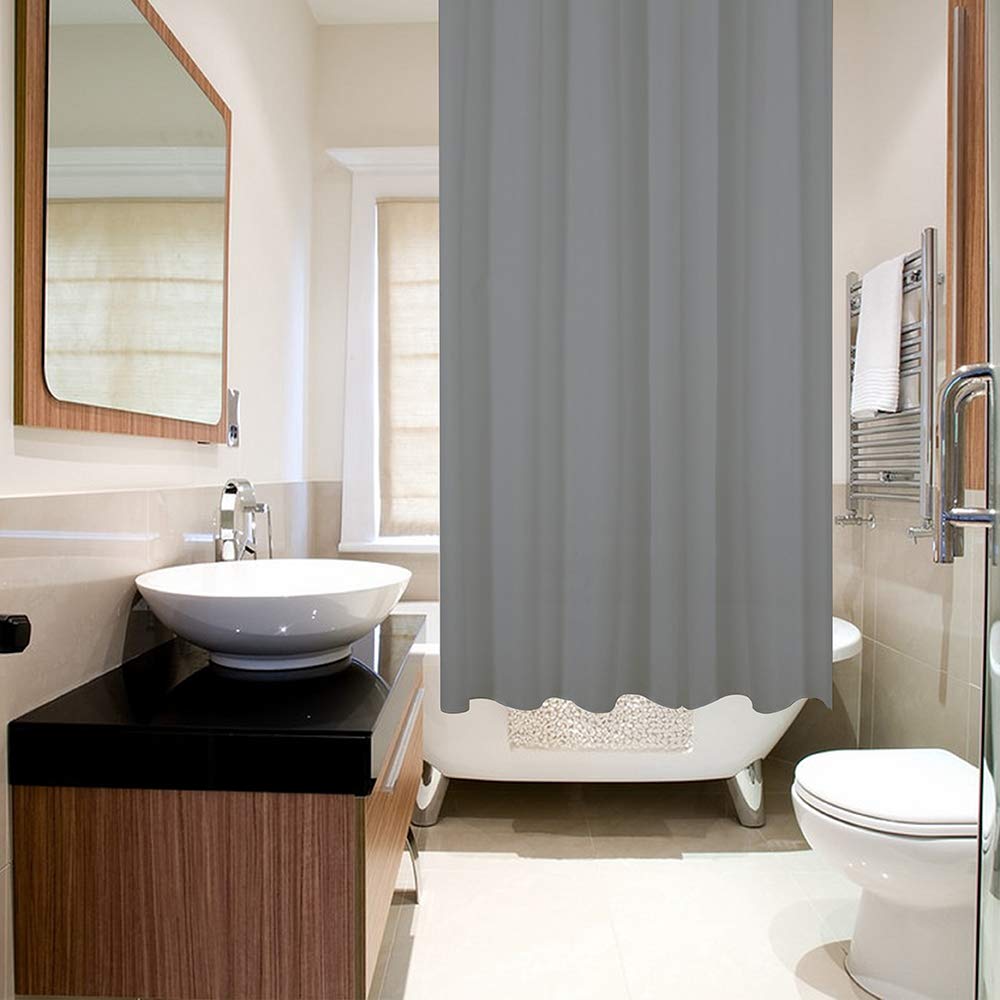 ANSIO Shower Curtain - Mould & Mildew Resistant Polyester | Charcoal Grey | 180 x 180 cm 4