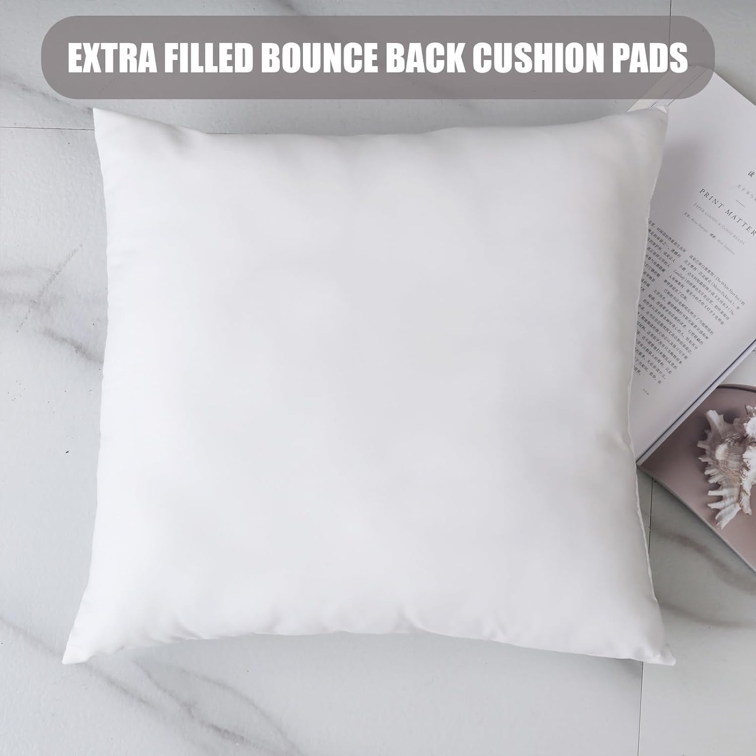 Lifestyle comfort ltd Cushion Inserts - 2 Pack Luxury 18"x18" (45cm x 45cm) Hollow Fibre | Hypoallergenic 6