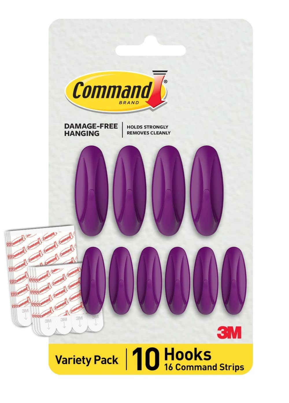Command Designer Adhesive Hooks - Limited Edition Candied Plum | Holds 1.3 kg | Tool-Free 1