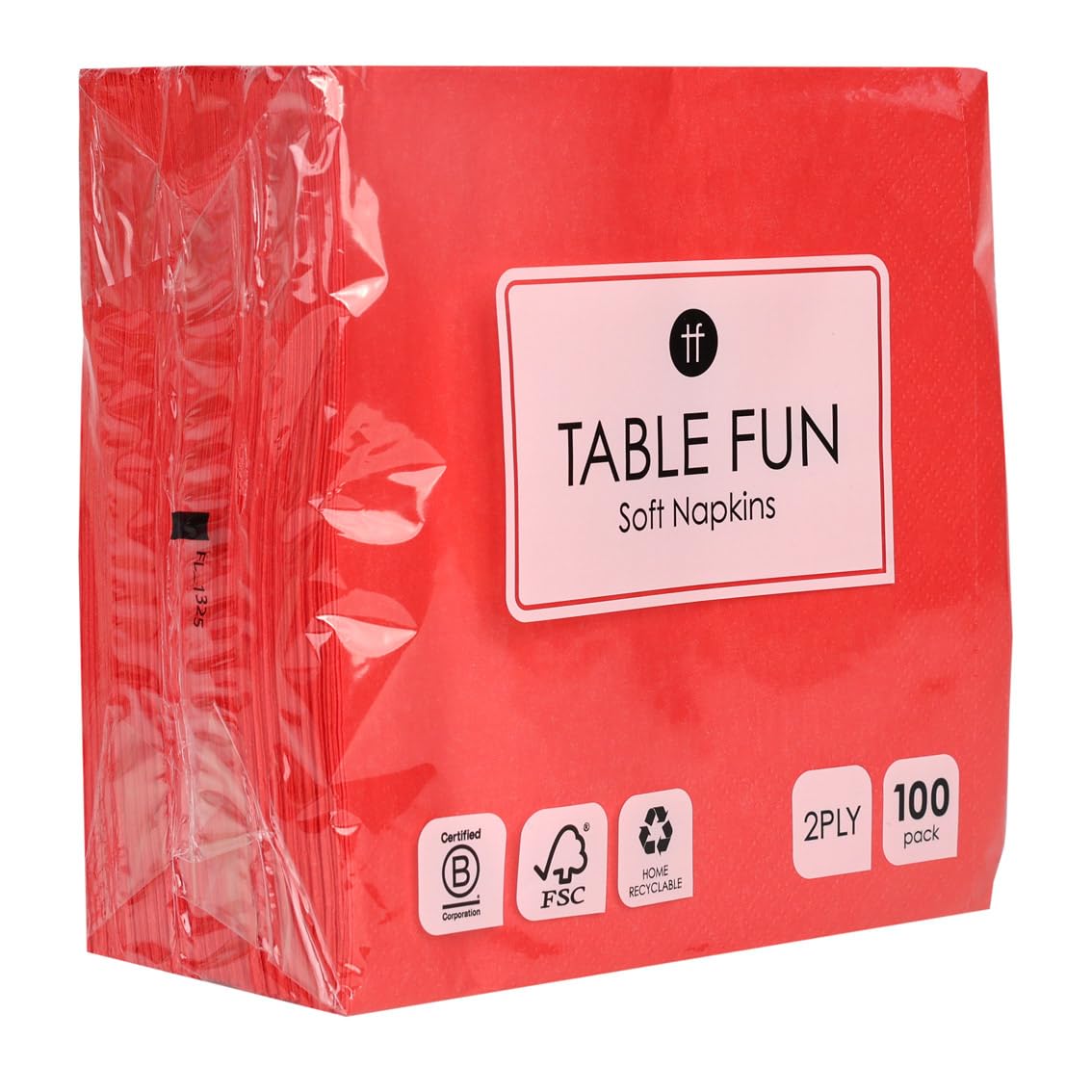 Talking Tables Soft Red Paper Napkins - 100 Pack, 2ply, 33cm Unfolded | FSC Certified 1