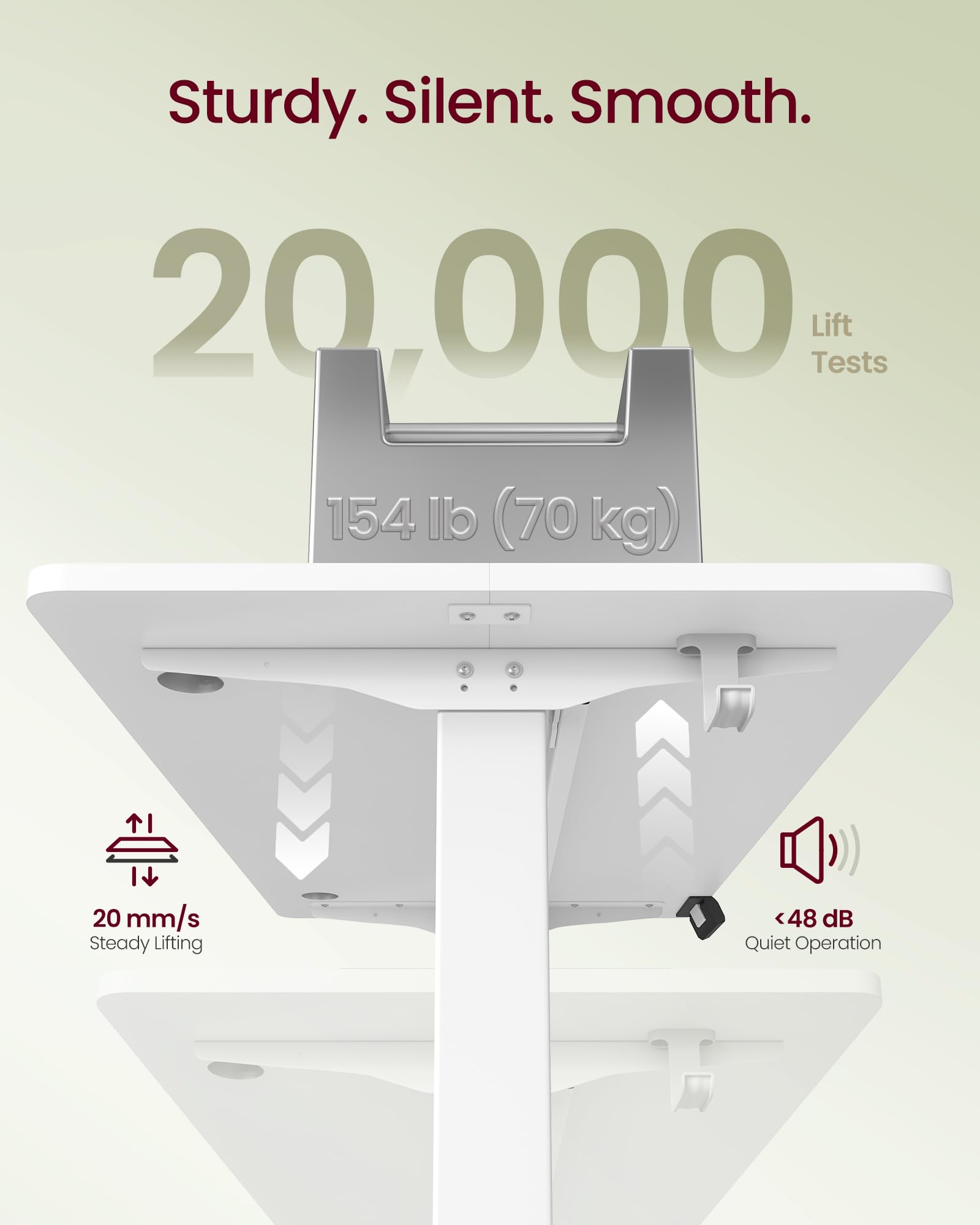 VASAGLE Electric Standing Desk - Height Adjustable 72-120 cm | 100 x 60 cm Top | Supports 70 kg 7