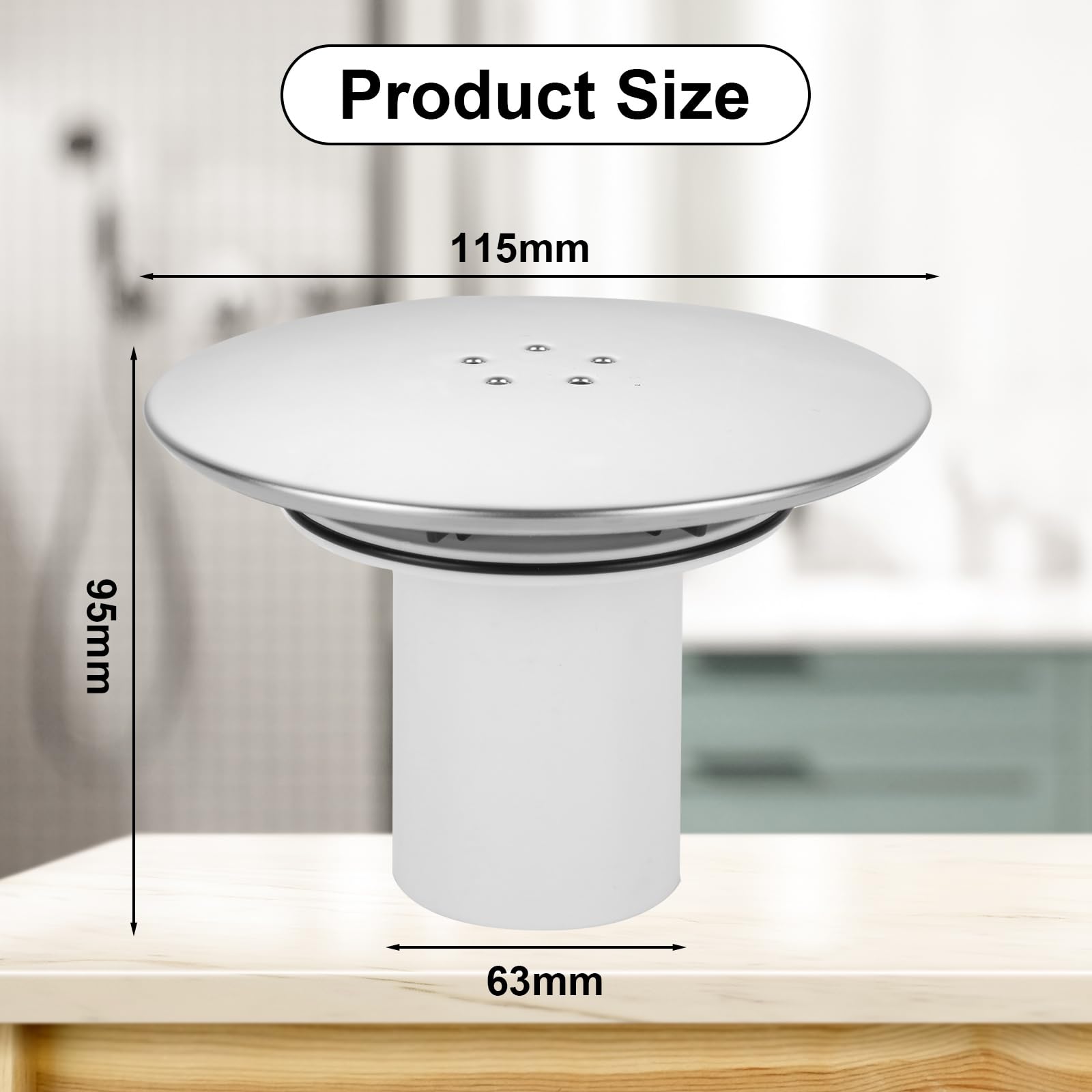 ASelected 2 Pack Shower Drain Cover Replacement - Chrome Finish, Fits 90mm Waste Hole 2
