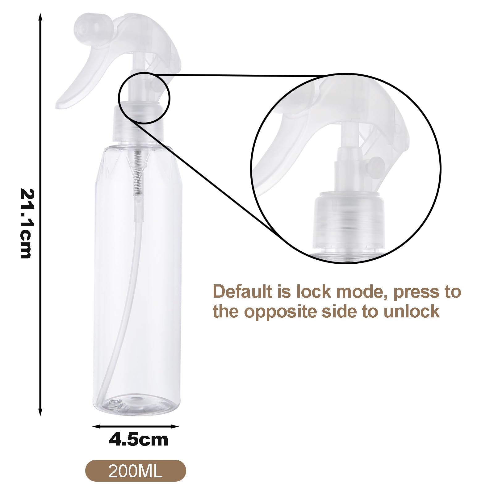 ASelected 4-Pack 200ml PET Spray Bottles - Leak-Proof & Omni-Directional Spray | BPA Free