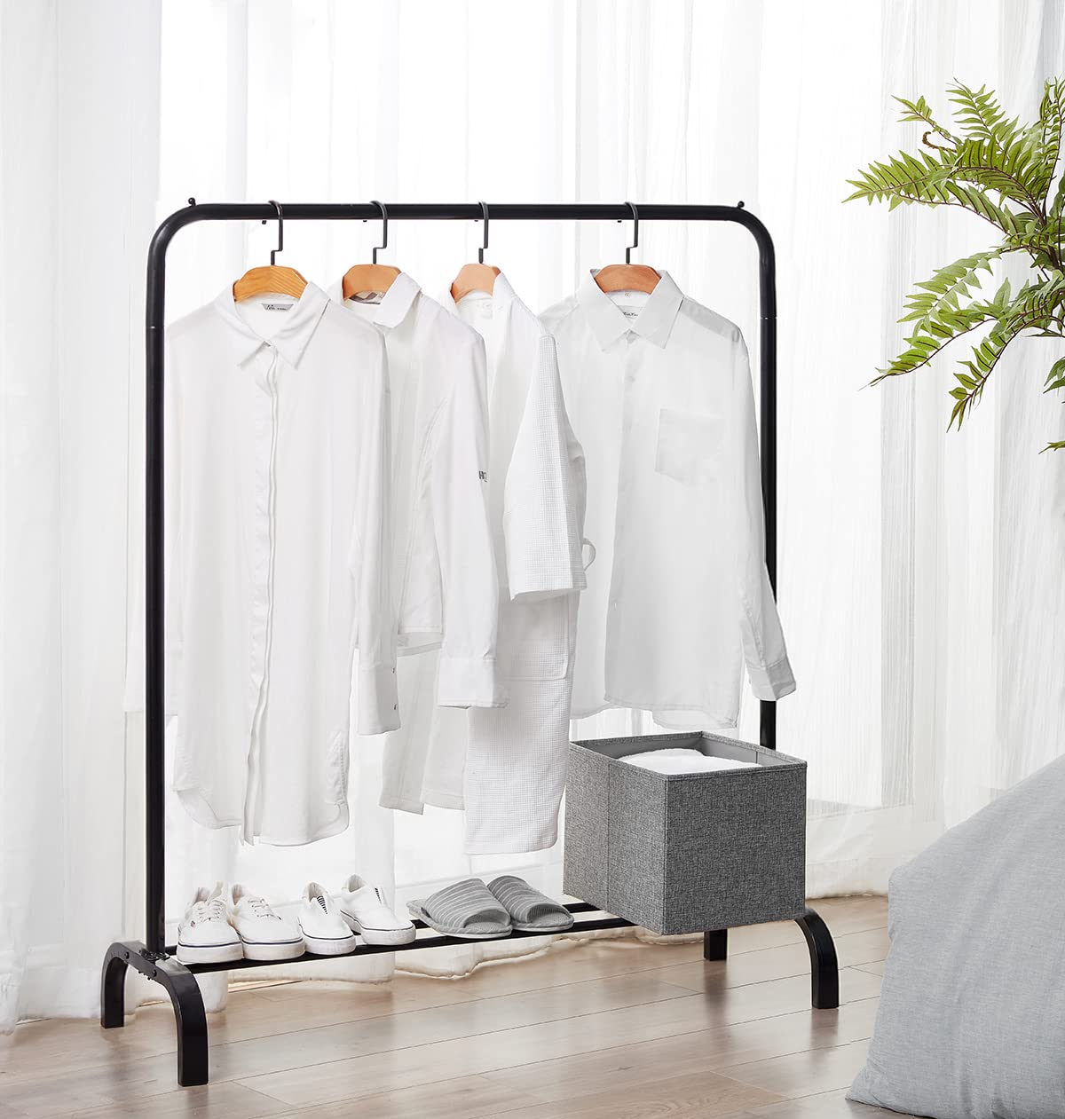 Vivo Technologies Metal Garment Rack - 110cm L x 42cm W x 136cm H | Alloy Steel | Black 3