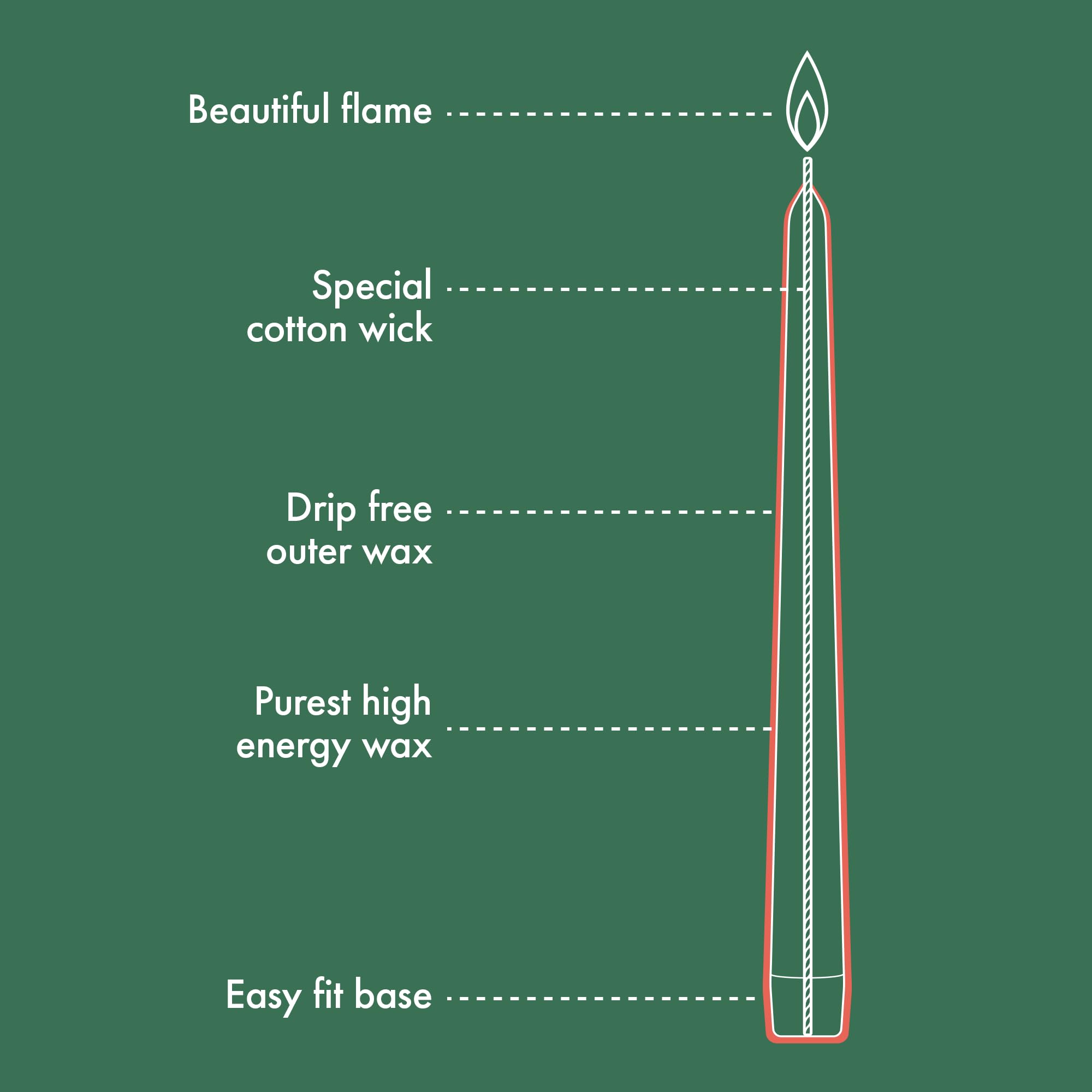 BOLSIUS Tapered Dinner Candles - Delicate Red | 8-Pack | 7 Hour Burn Time | Unscented 2