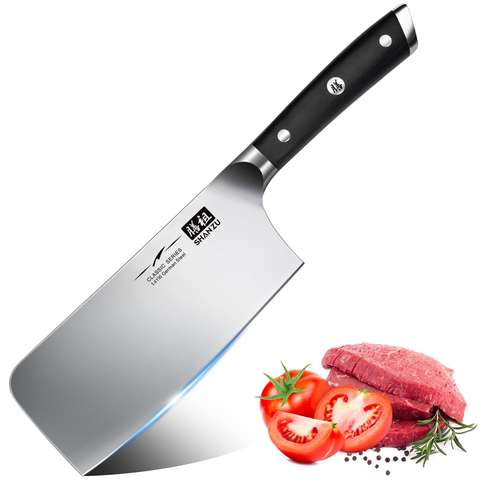 SHAN ZU Santoku Knife - 7 Inch High-Carbon German Stainless Steel Blade | Pakkawood Handle 1