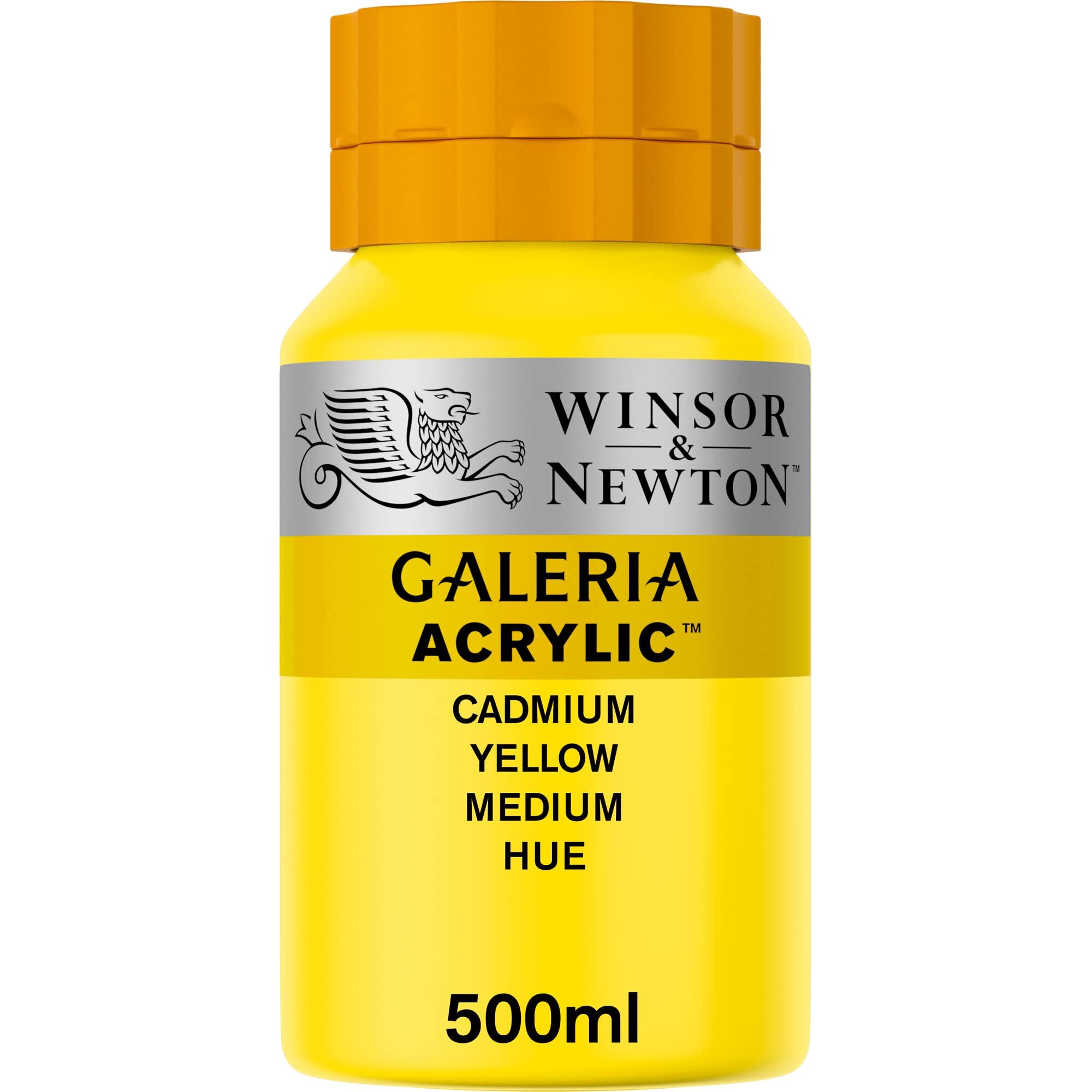 Winsor & Newton Galeria Acrylic Paint - Cadmium Yellow Medium Hue | 500ml Liquid Bottle 1